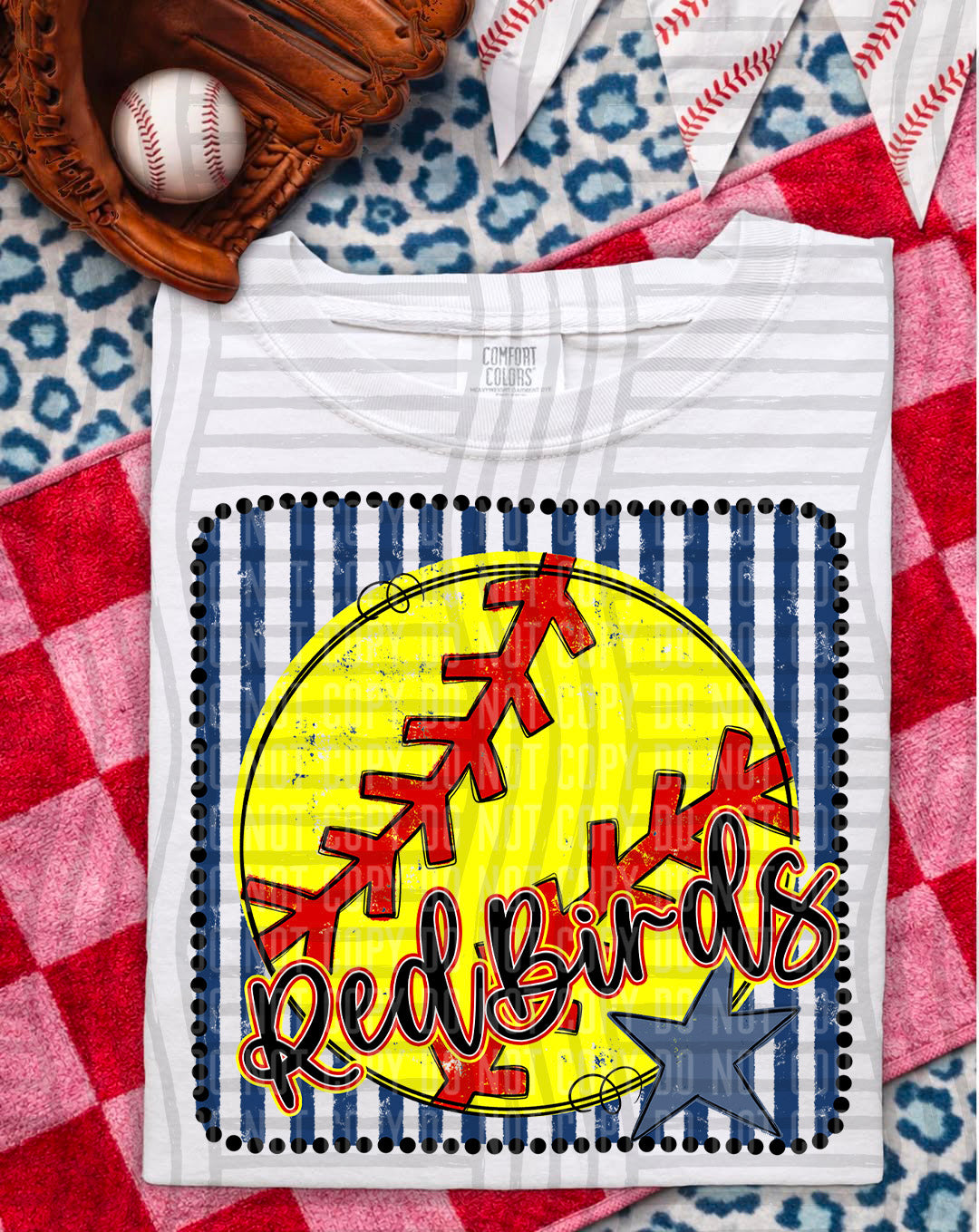 Softball RWB Framed  Script Text-  Custom + DROPDOWN - 300 DPI digital download