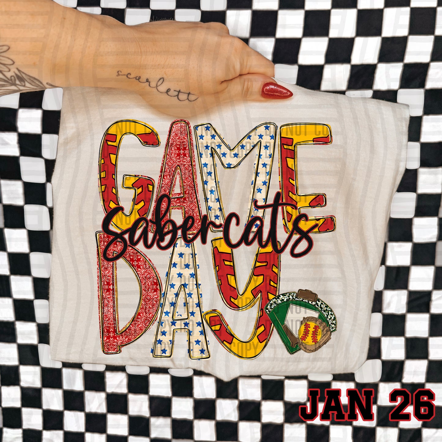 Game Day Softball- Custom + DROPDOWN - 300 DPI digital download