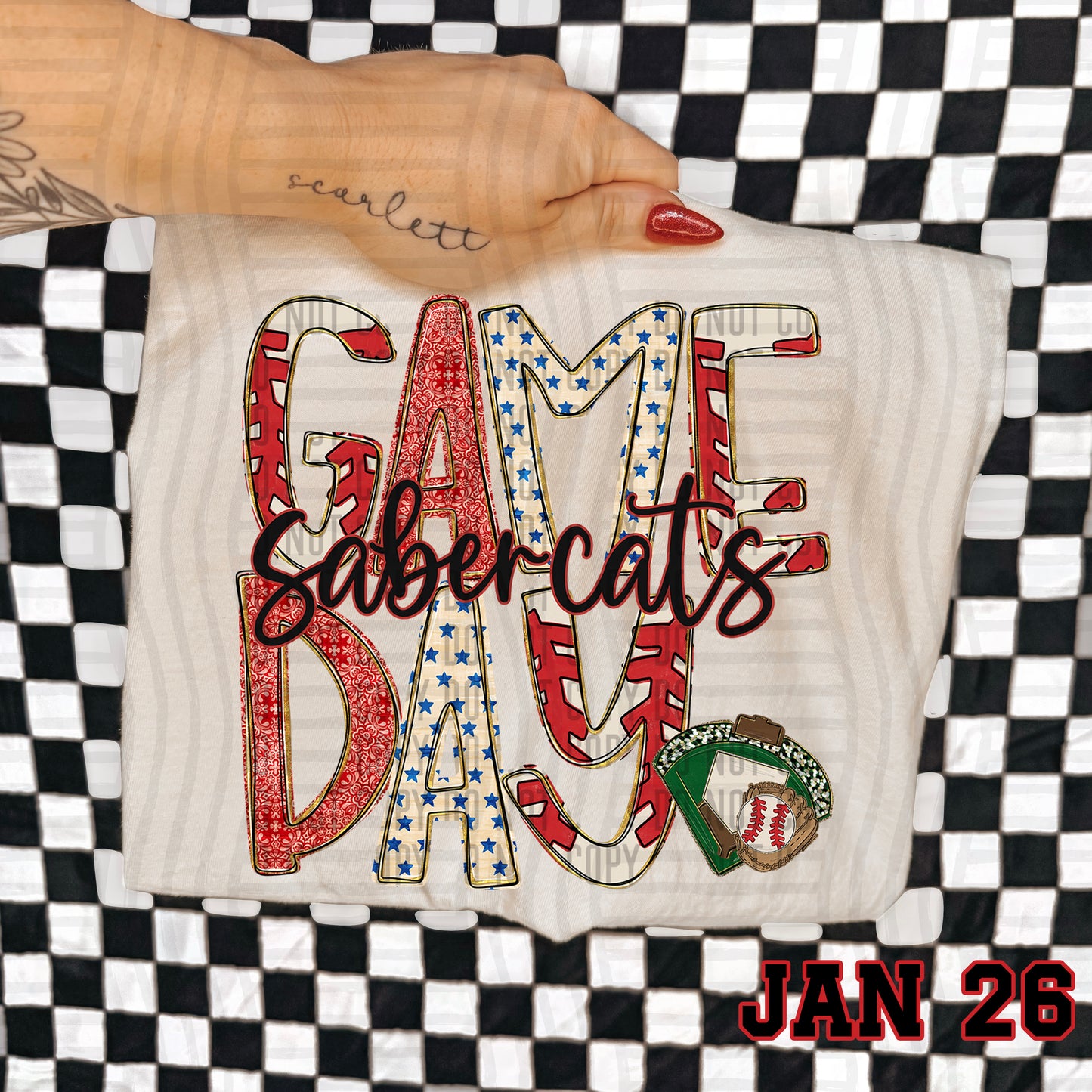 Game Day BASEBALL- Custom + DROPDOWN - 300 DPI digital download