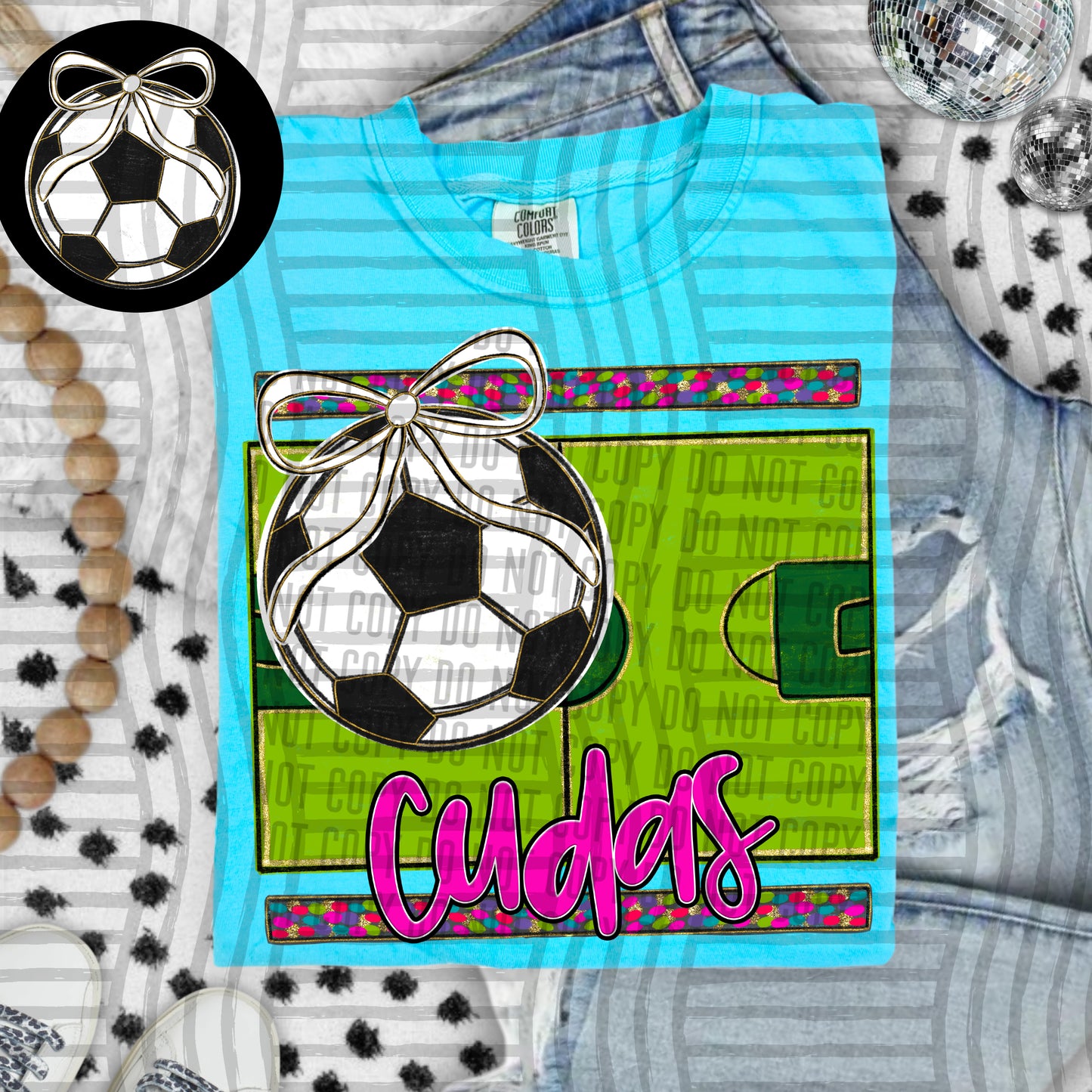 Preppy Soccer Field -optional pocket + Custom + Dropdown - 300 dpi Digital Download
