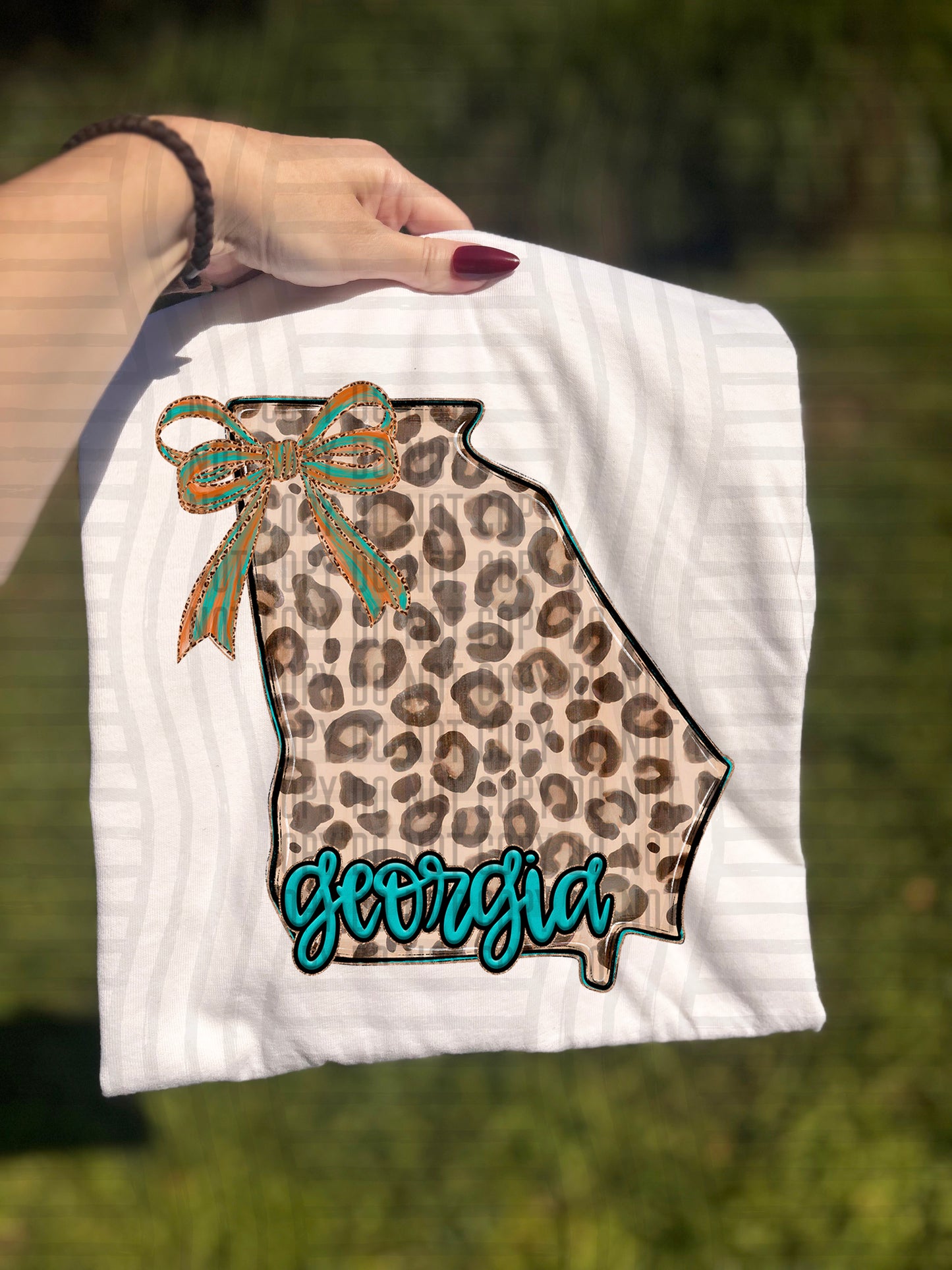 PICK A STATE -  Teal and Leopard - Digital download 300DPI PNG FILE
