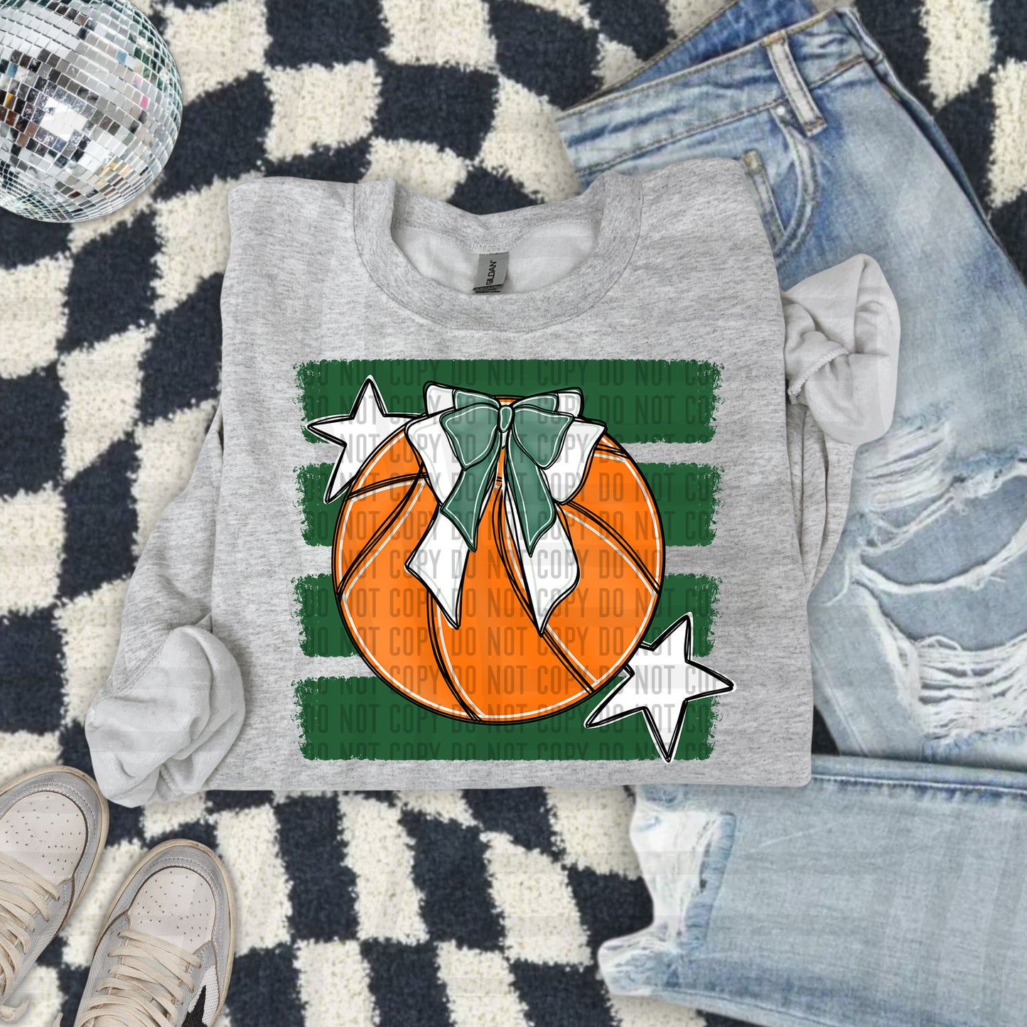 BASKETBALL BOW CC 2608-0010- Color Dropdown Digital Download 300DPI PNG FILE