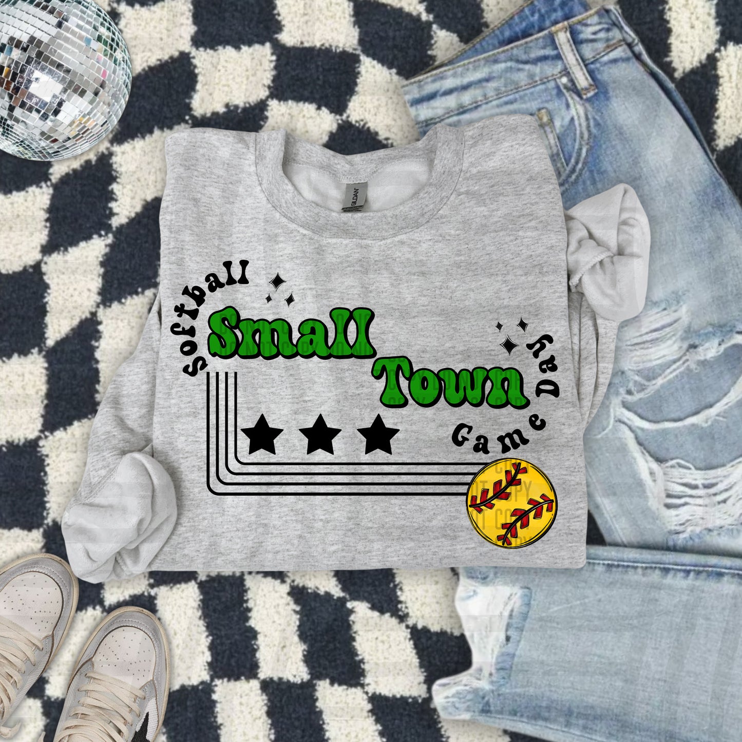 SOFTBALL - Small town - Color Dropdown Digital Download 300DPI PNG FILE