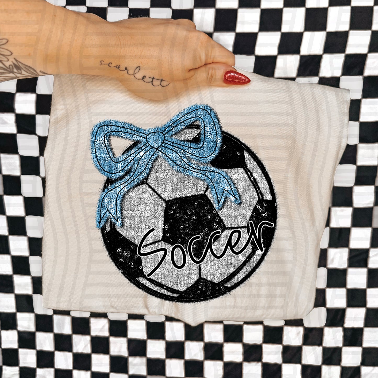 Soccer script -Faux sequin- Color Dropdown Digital Download 300DPI PNG FILE