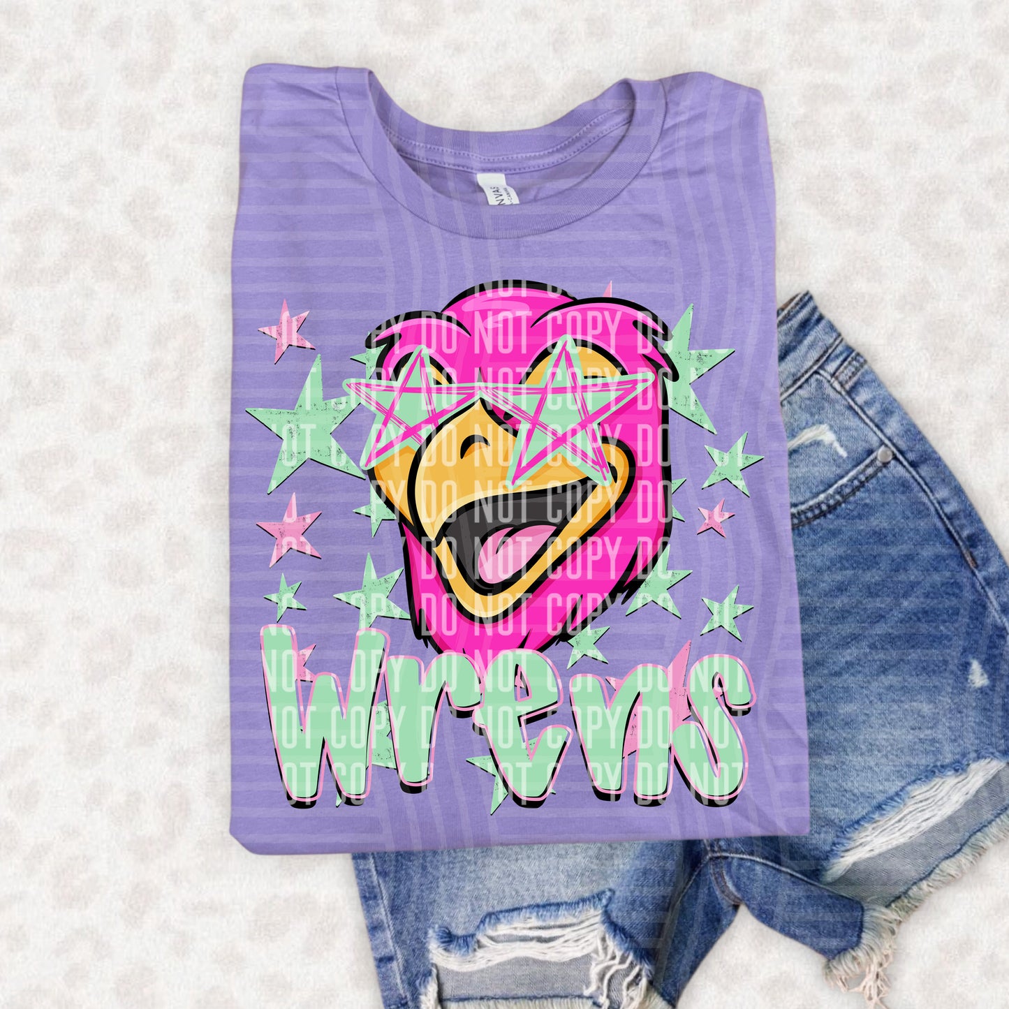 PREPPY STARRY EYED mascots pink/green -  Digital Download 300DPI PNG FILE
