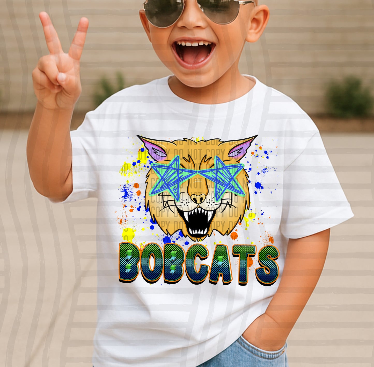 Paint Splatter STARRY EYED mascots blue/green/orange -  Digital Download 300DPI PNG FILE