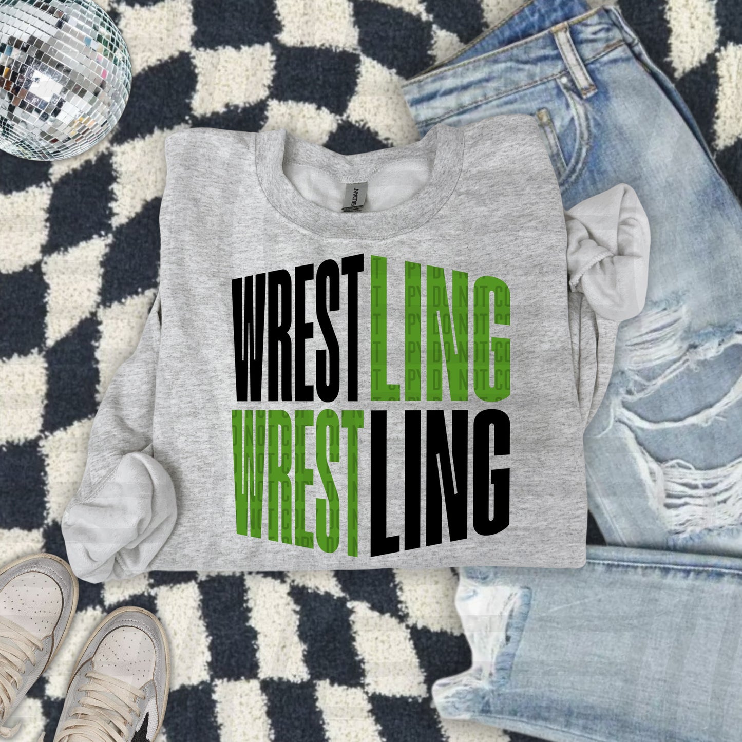 Wrestling Word Art -Color Dropdown Digital Download 300DPI PNG FILE