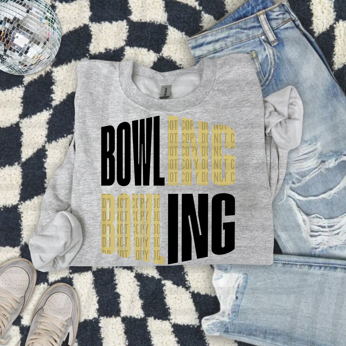 BOWLING word art - Color Dropdown Digital Download 300DPI PNG FILE