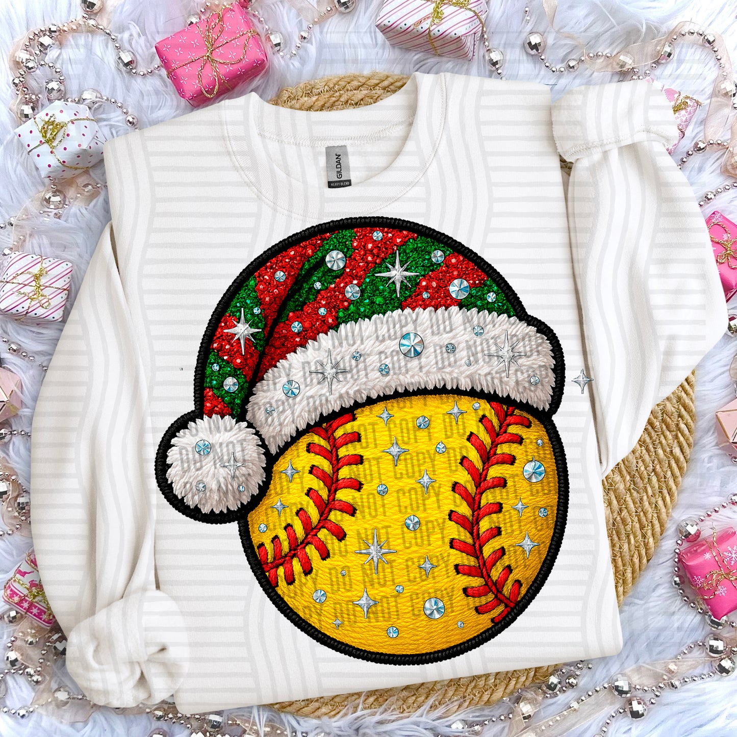Christmas Faux Embroidery Sports Balls