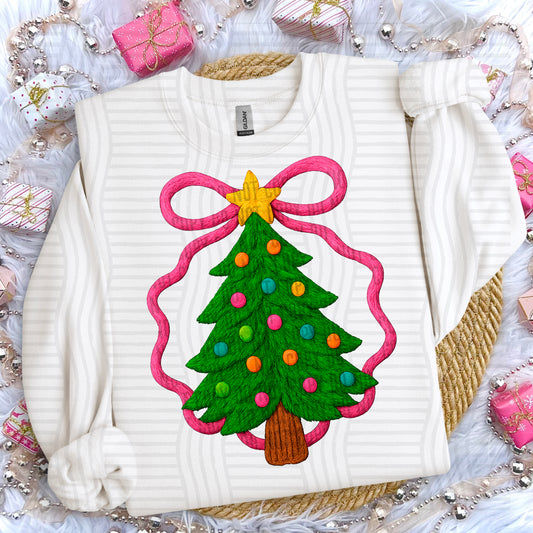 YARN CHRISTMAS TREE BOW - 300DPI PNG FILE