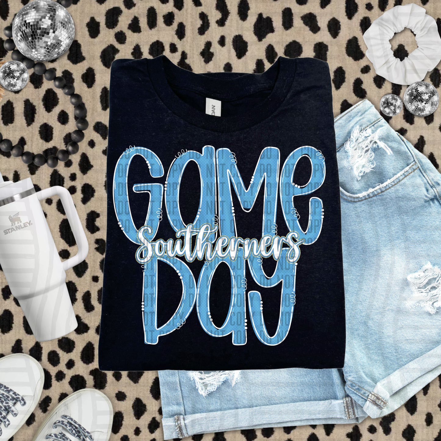 Light Blue - GAME DAY Doodles - 300 dpi Digital Download