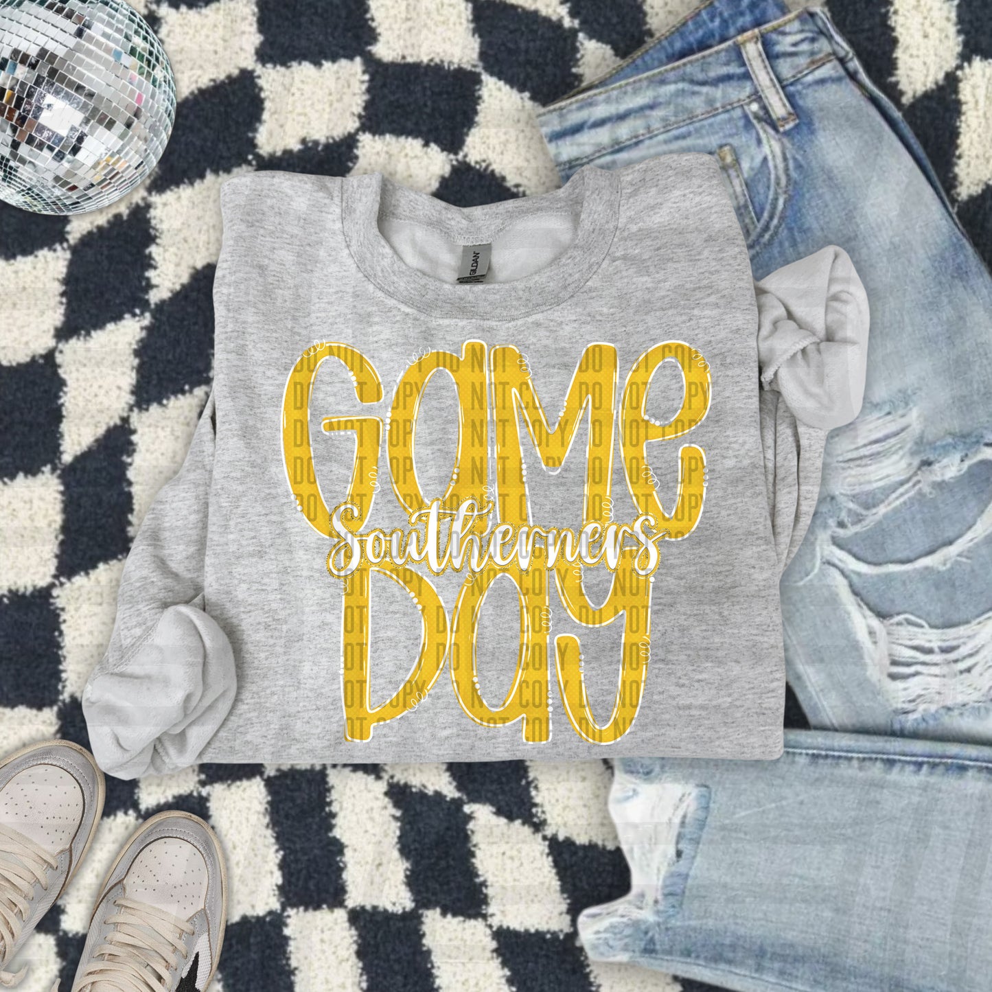 Yellow - GAME DAY Doodles - 300 dpi Digital Download