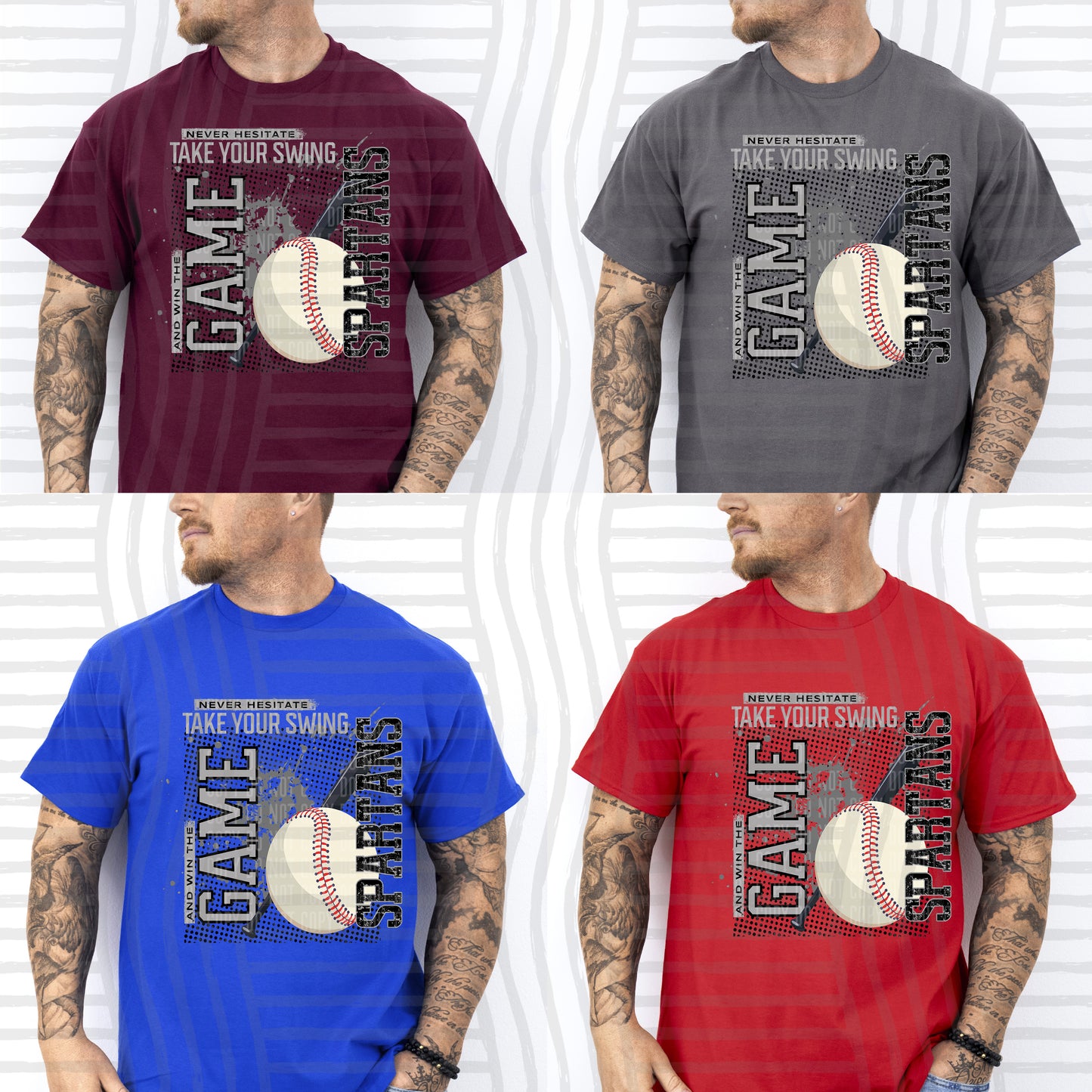 Baseball Never Hesitate Custom + Dropdown - 300 dpi Digital Download