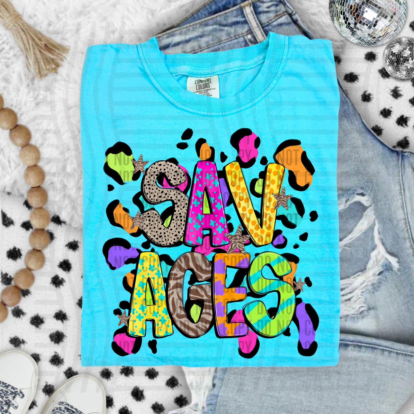 Funky Mix-Up Leopard Spot Mascots - Custom + Dropdown - 300 dpi Digital Download