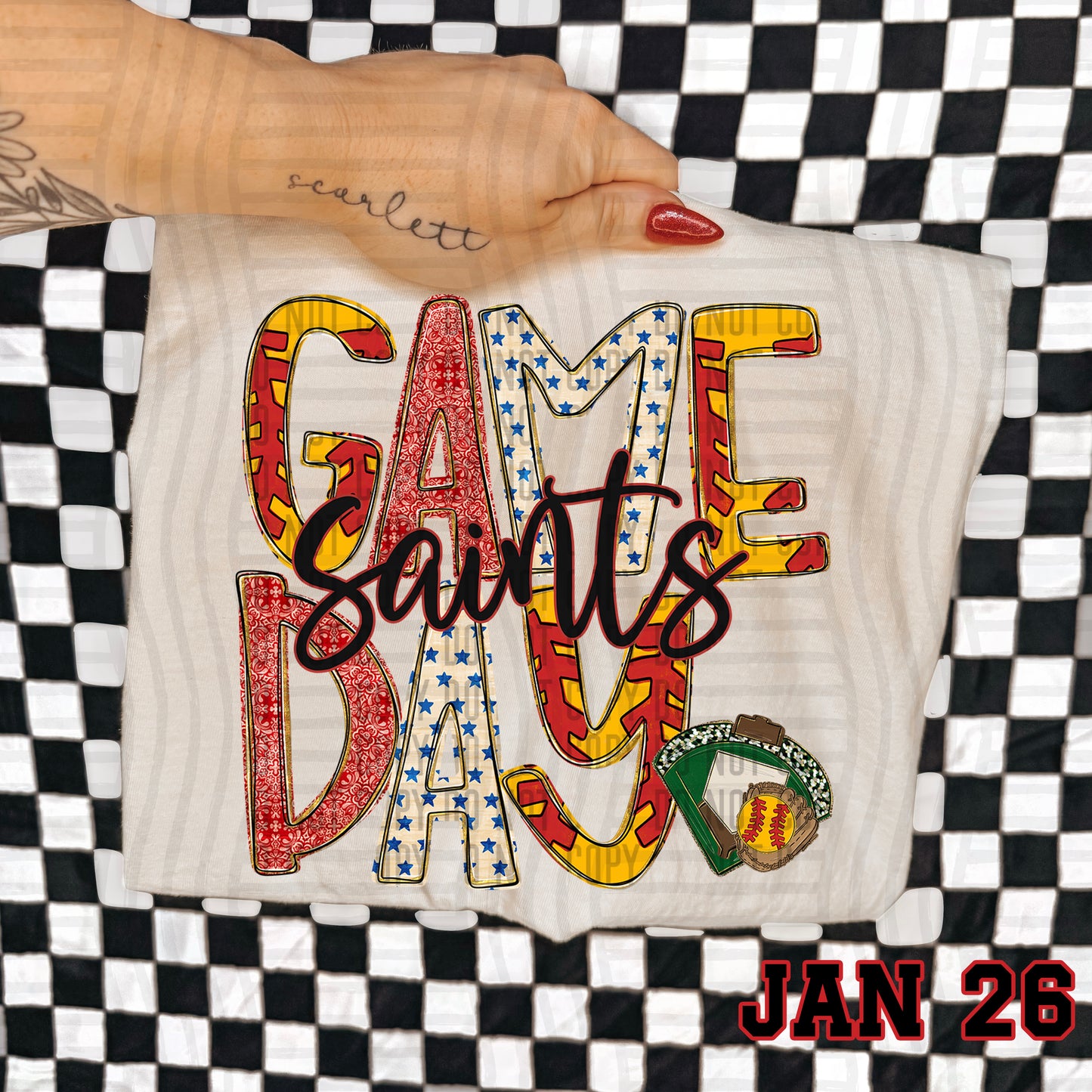 Game Day Softball- Custom + DROPDOWN - 300 DPI digital download
