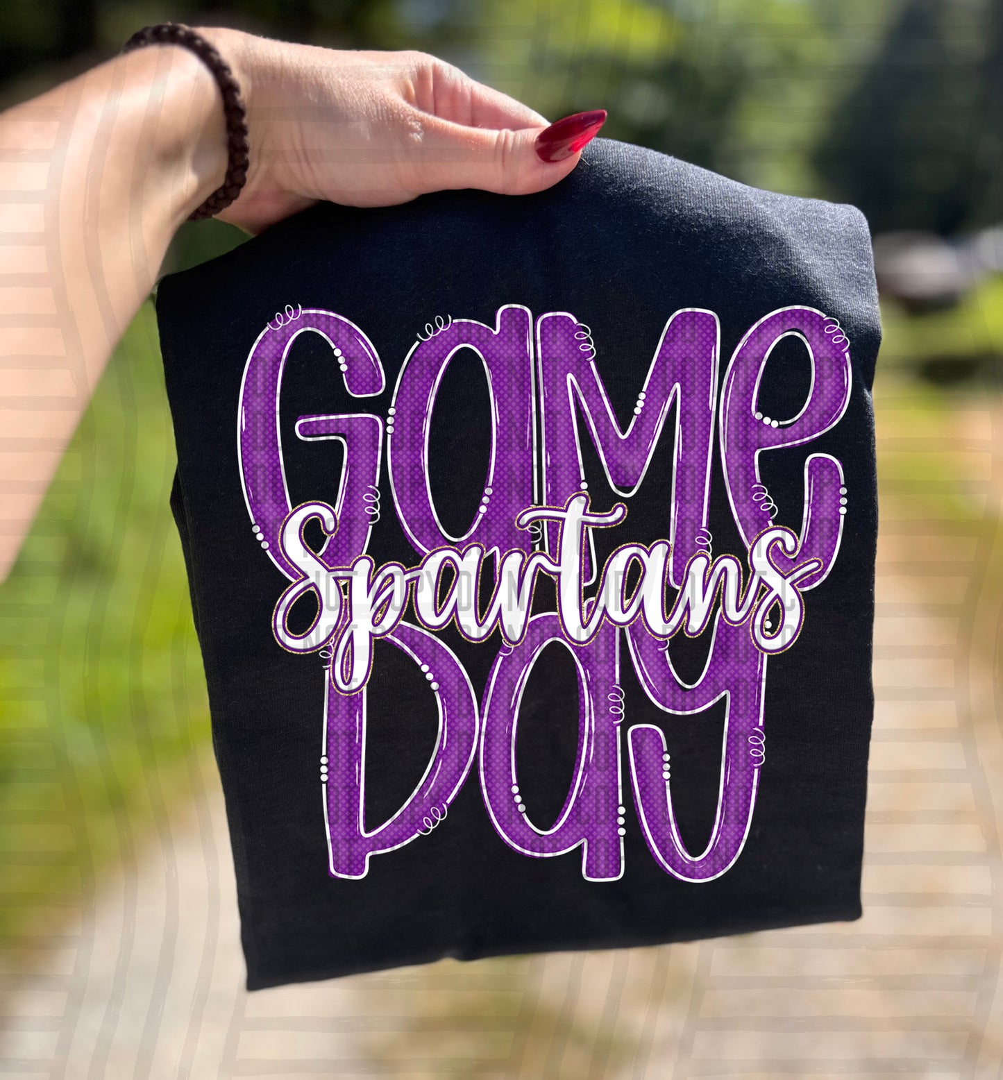 Purple - GAME DAY Doodles - 300 dpi Digital Download