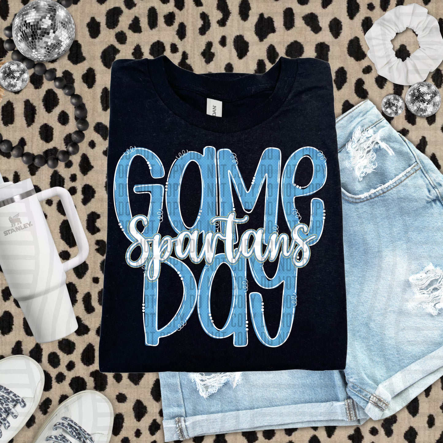 Light Blue - GAME DAY Doodles - 300 dpi Digital Download