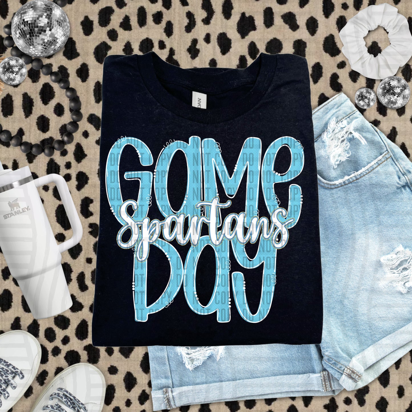 Bright Blue - GAME DAY Doodles - 300 dpi Digital Download