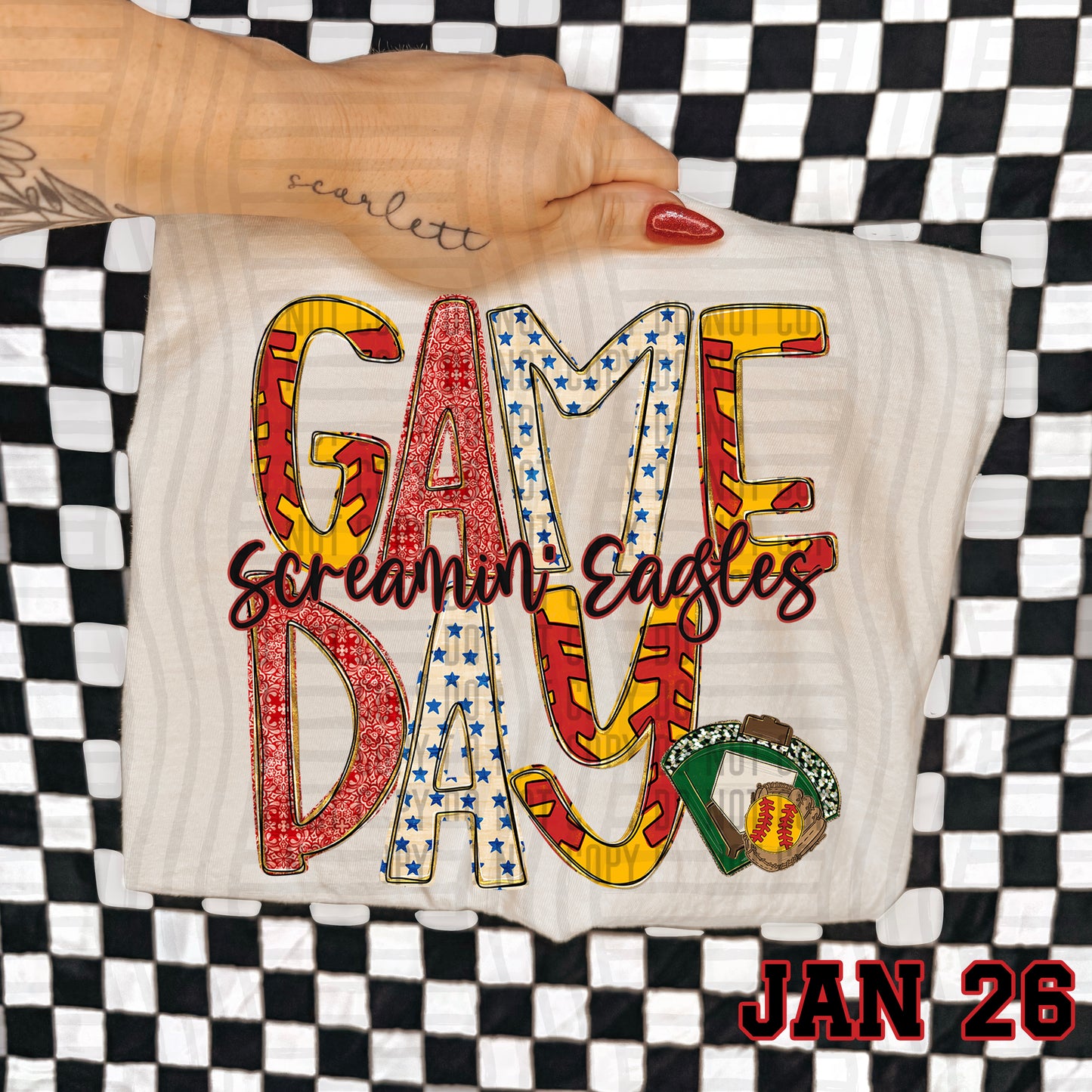 Game Day Softball- Custom + DROPDOWN - 300 DPI digital download