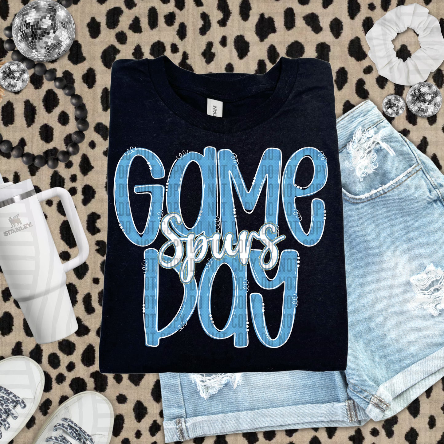 Light Blue - GAME DAY Doodles - 300 dpi Digital Download