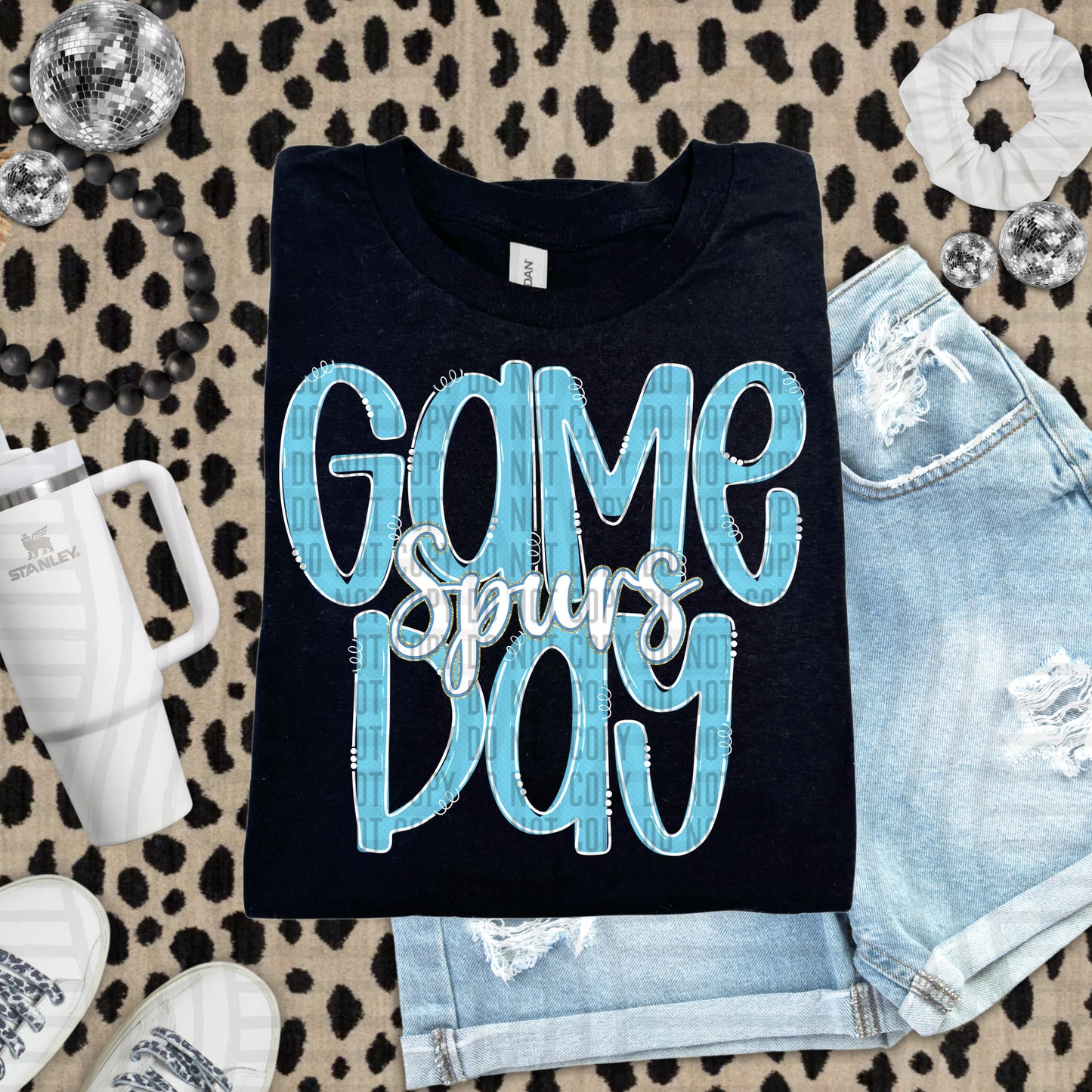 Bright Blue - GAME DAY Doodles - 300 dpi Digital Download