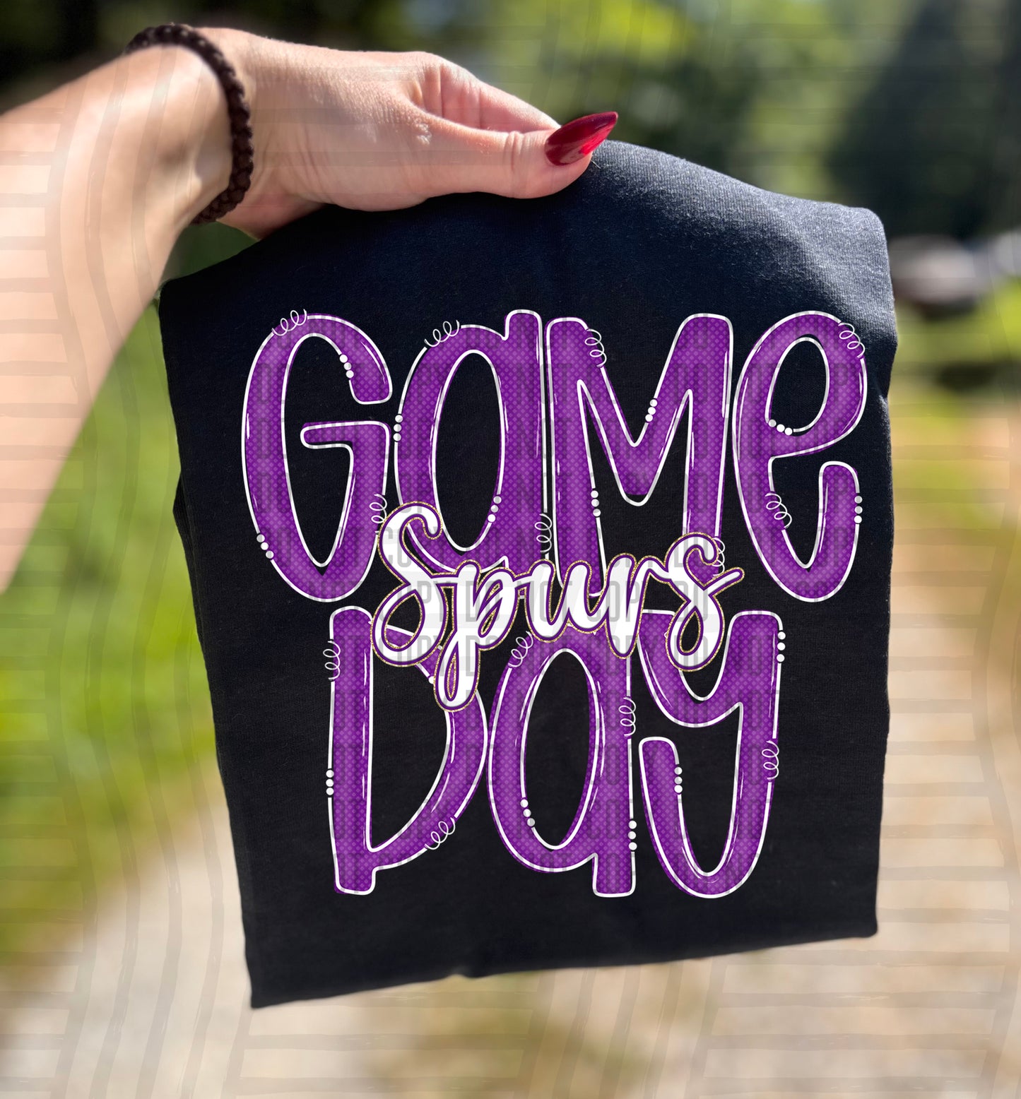 Purple - GAME DAY Doodles - 300 dpi Digital Download