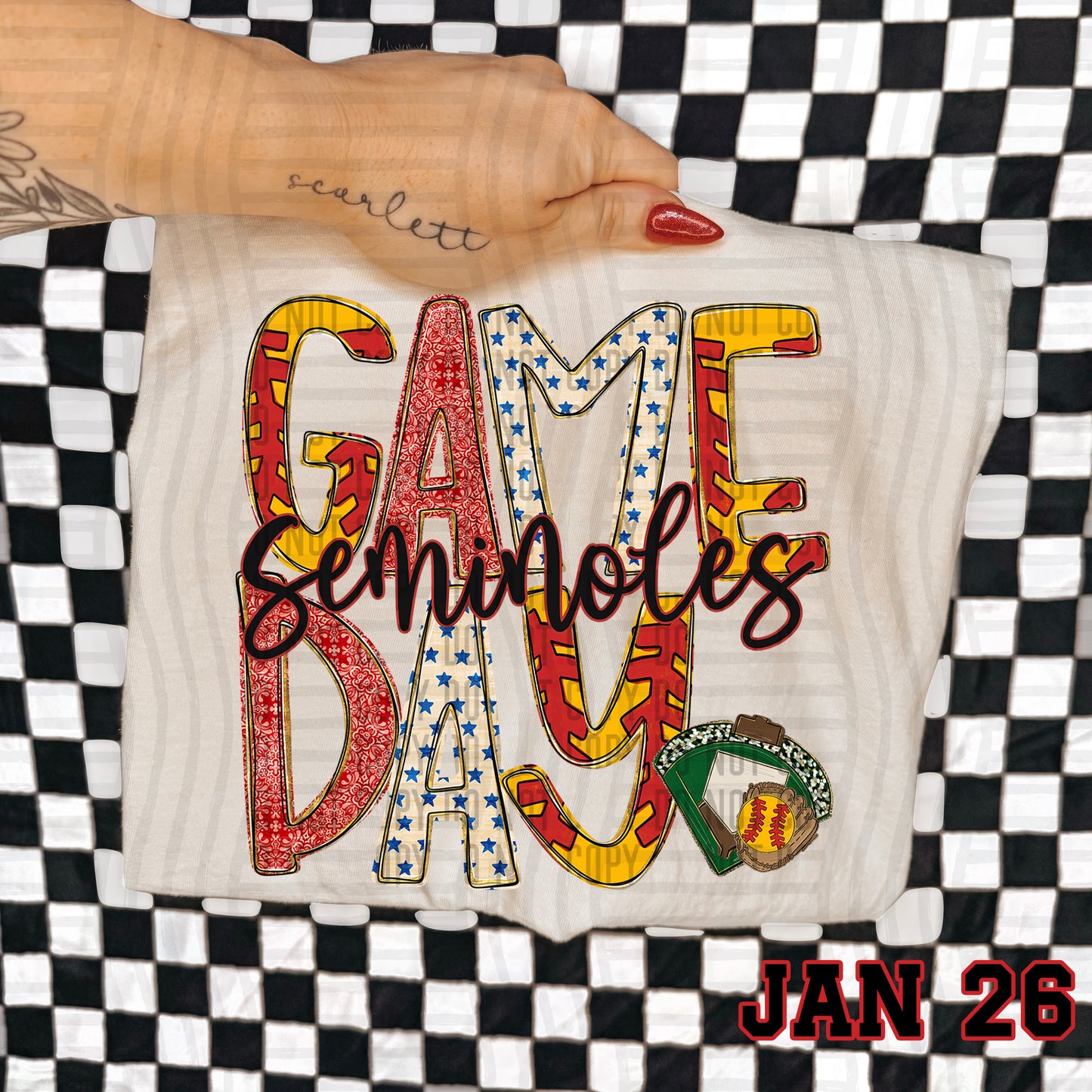 Game Day Softball- Custom + DROPDOWN - 300 DPI digital download
