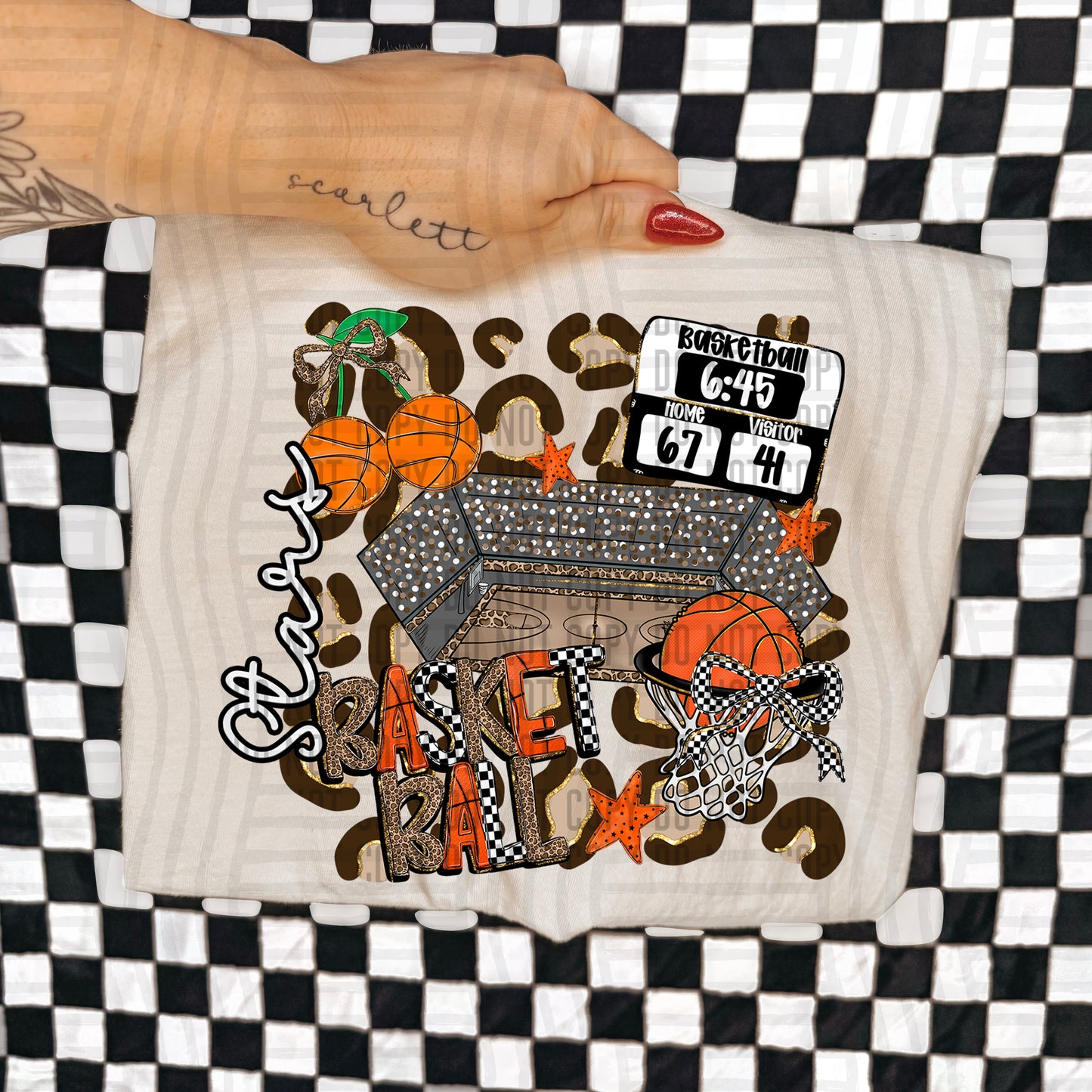 Basketball Leop - Custom + Dropdown  - 300 dpi Digital Download