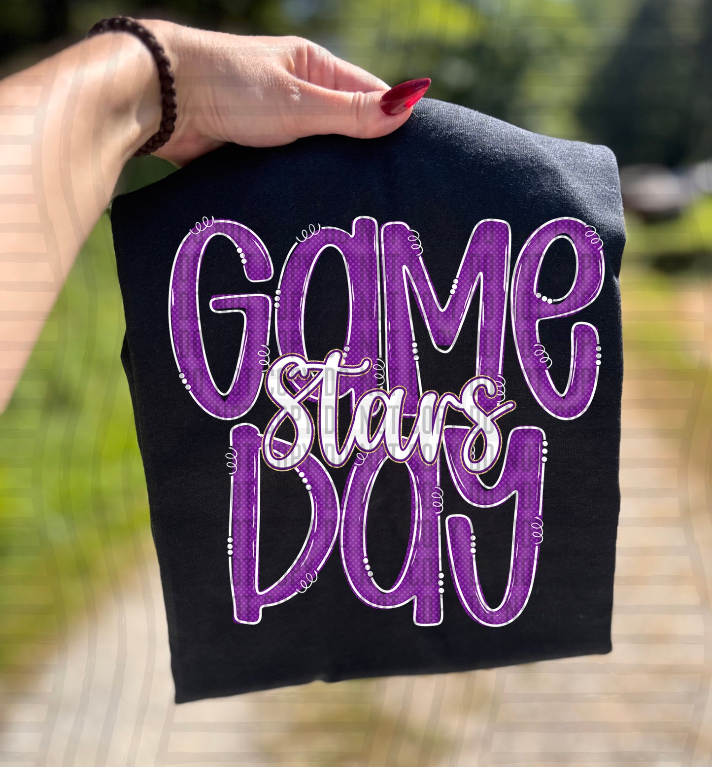 Purple - GAME DAY Doodles - 300 dpi Digital Download