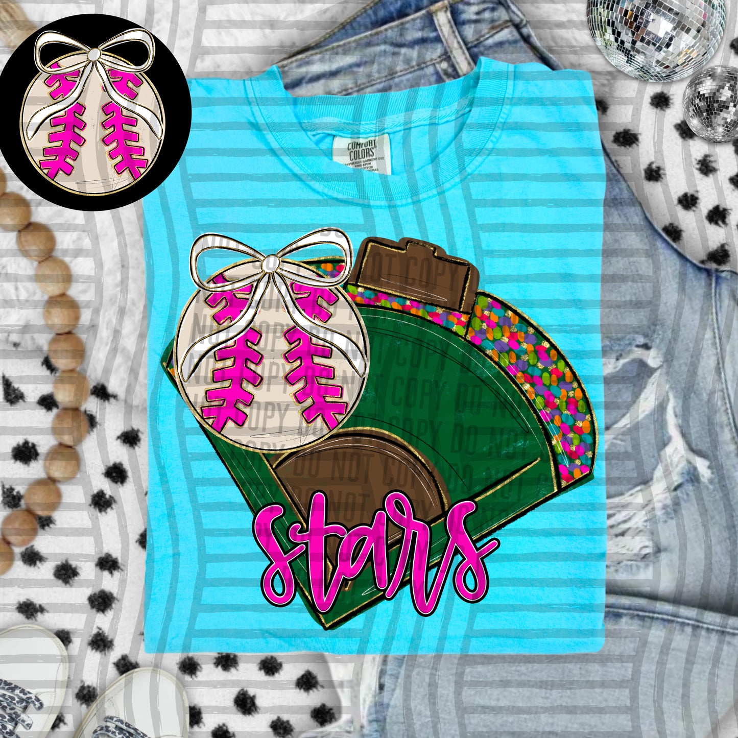 Preppy Baseball Field -optional pocket + Custom + Dropdown - 300 dpi Digital Download