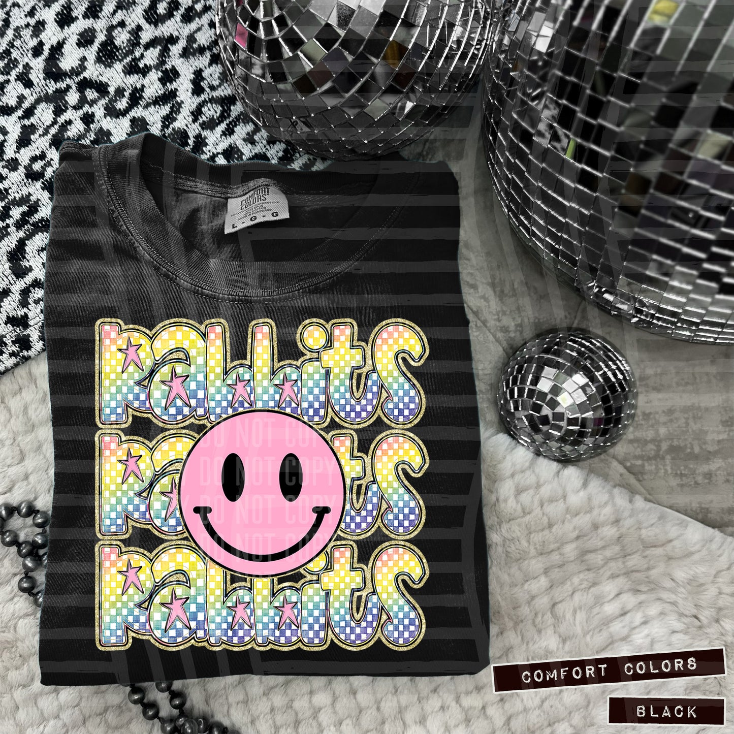 Rainbow Checker Pink Happy Triple Stacked - Digital Download 300DPI PNG FILE