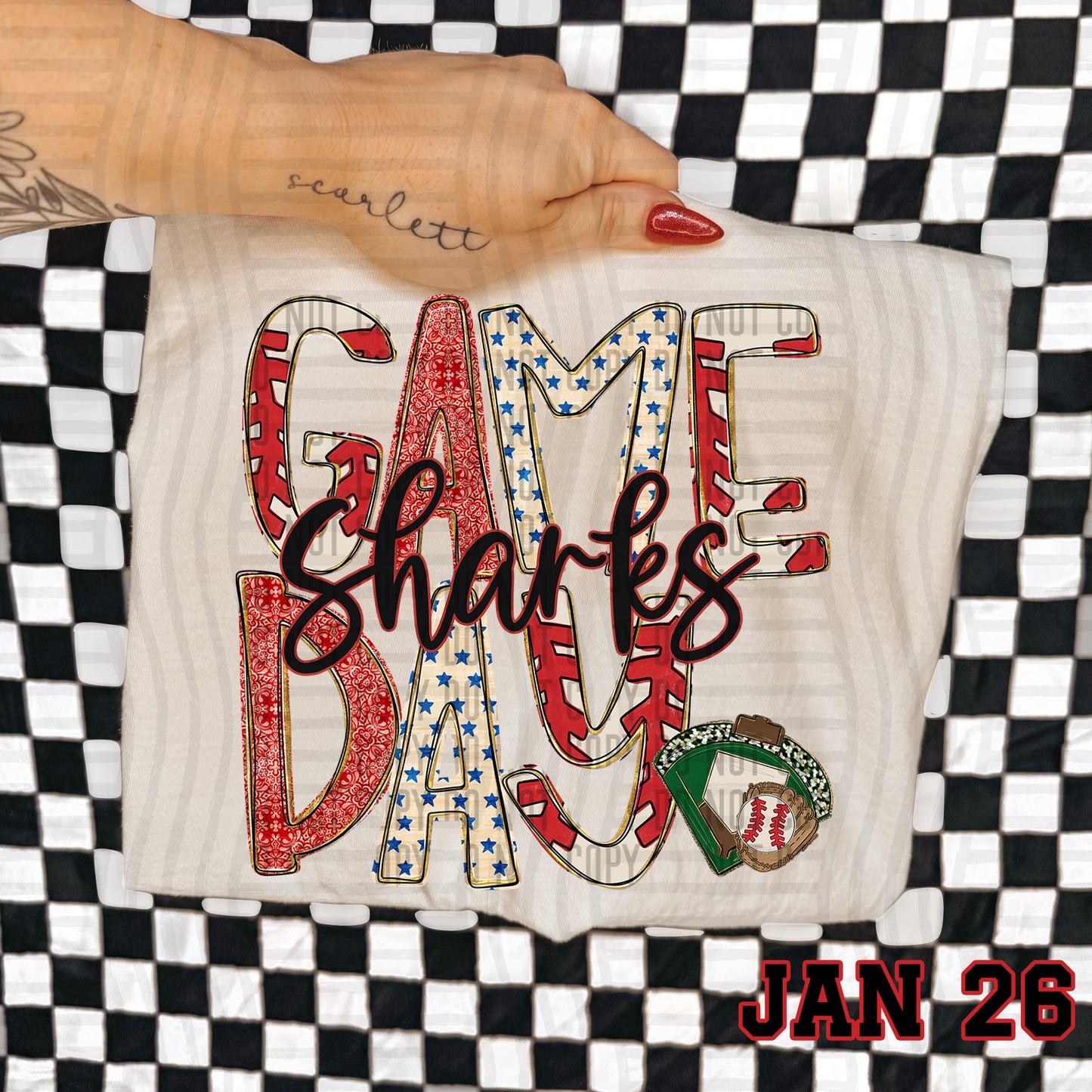 Game Day BASEBALL- Custom + DROPDOWN - 300 DPI digital download