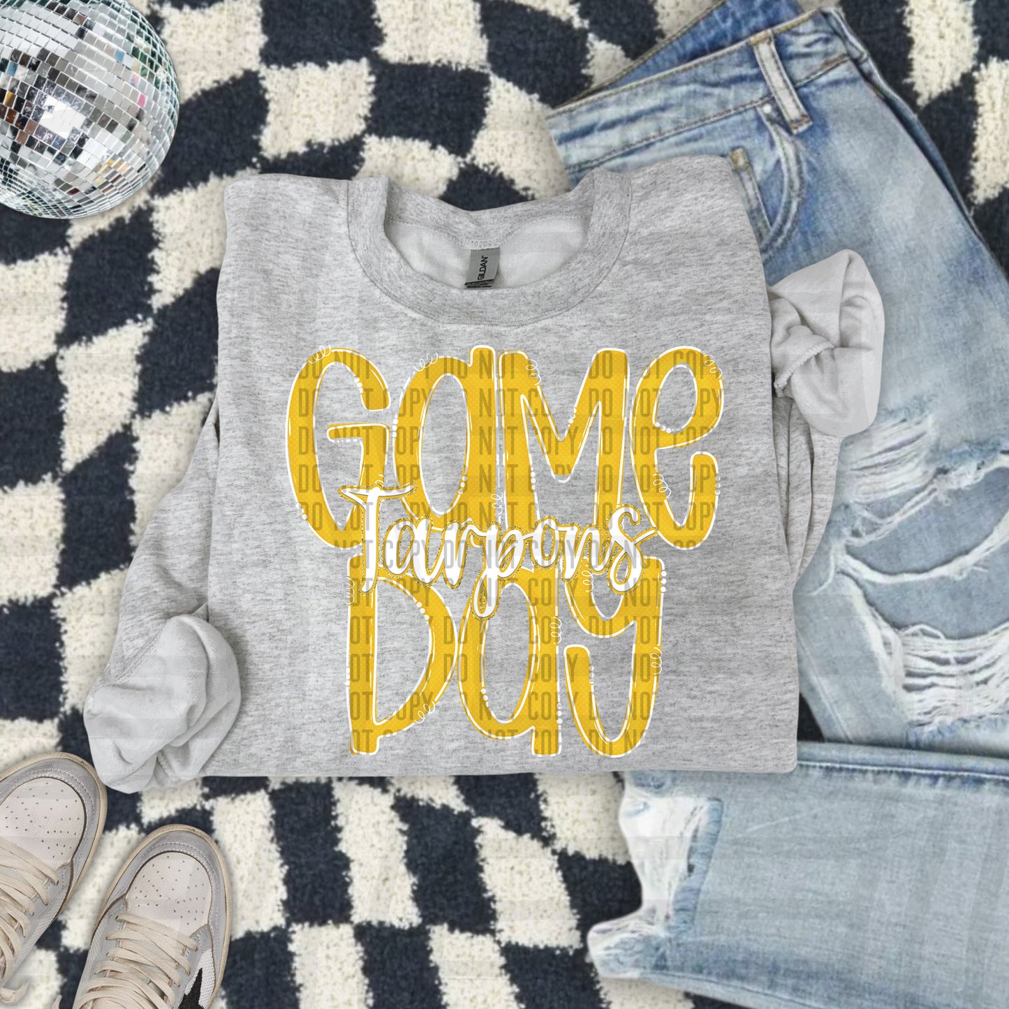 Yellow - GAME DAY Doodles - 300 dpi Digital Download