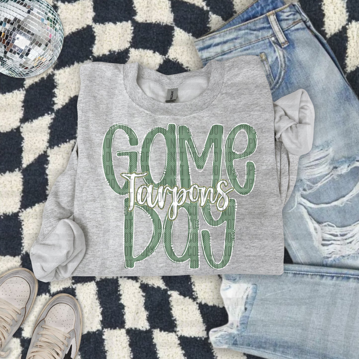 Sage- GAME DAY Doodles - 300 dpi Digital Download