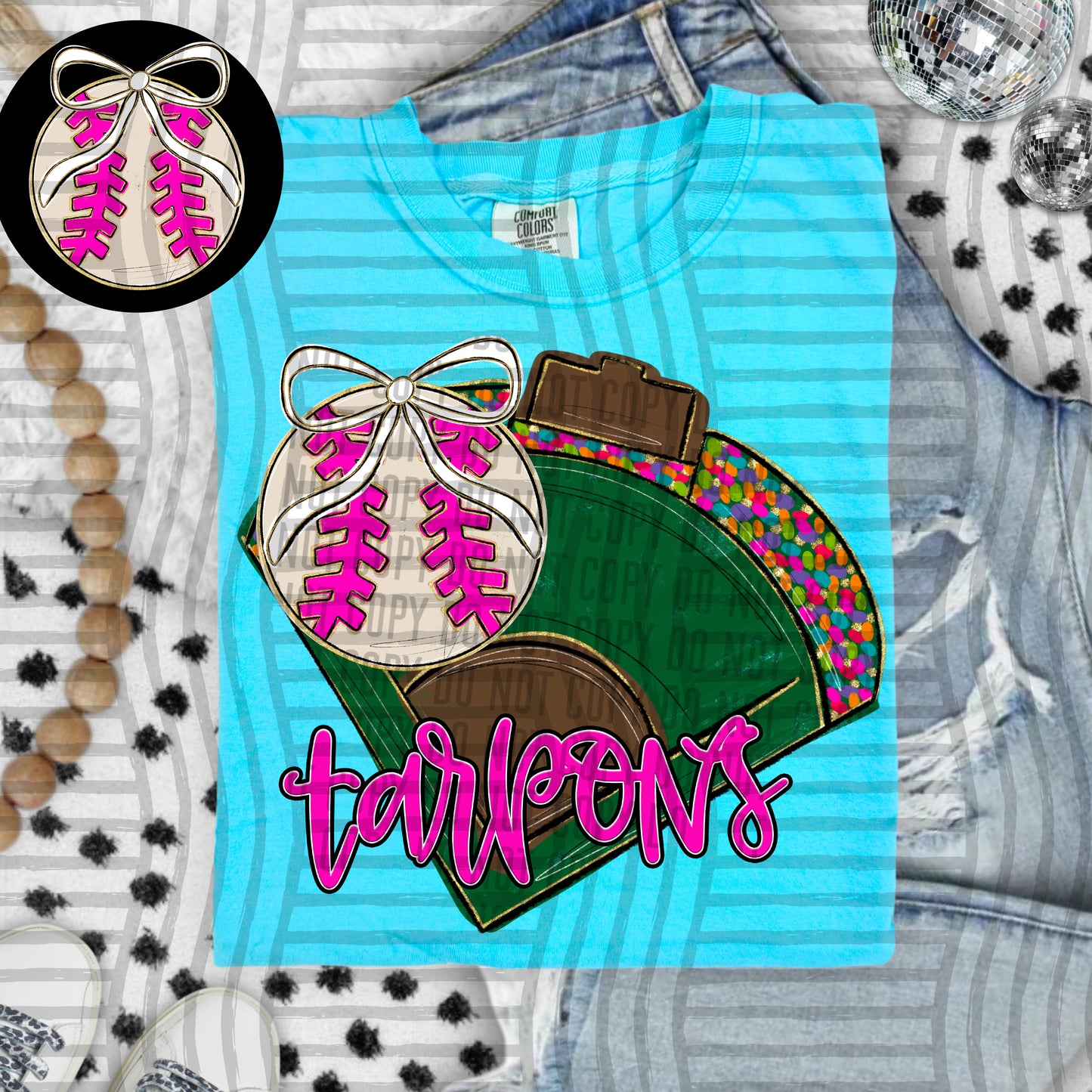 Preppy Baseball Field -optional pocket + Custom + Dropdown - 300 dpi Digital Download