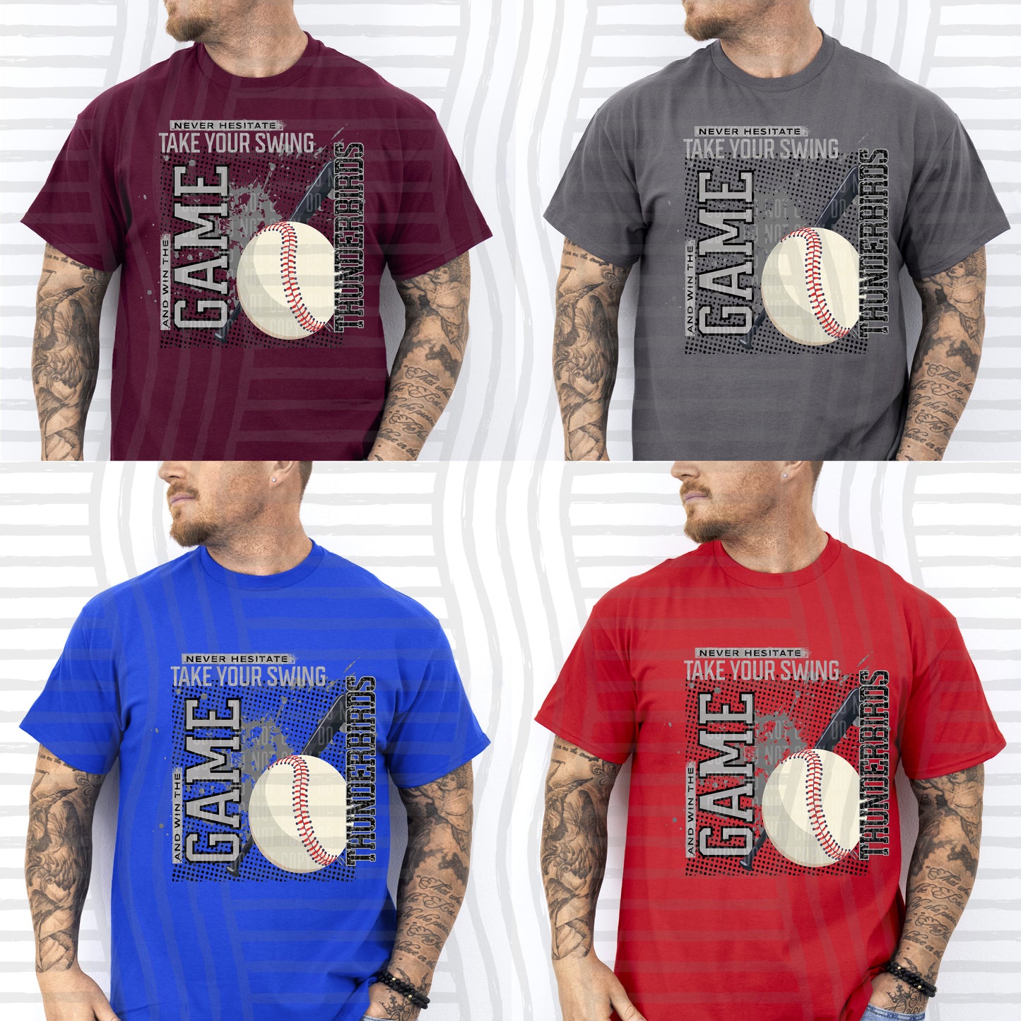 Baseball Never Hesitate Custom + Dropdown - 300 dpi Digital Download