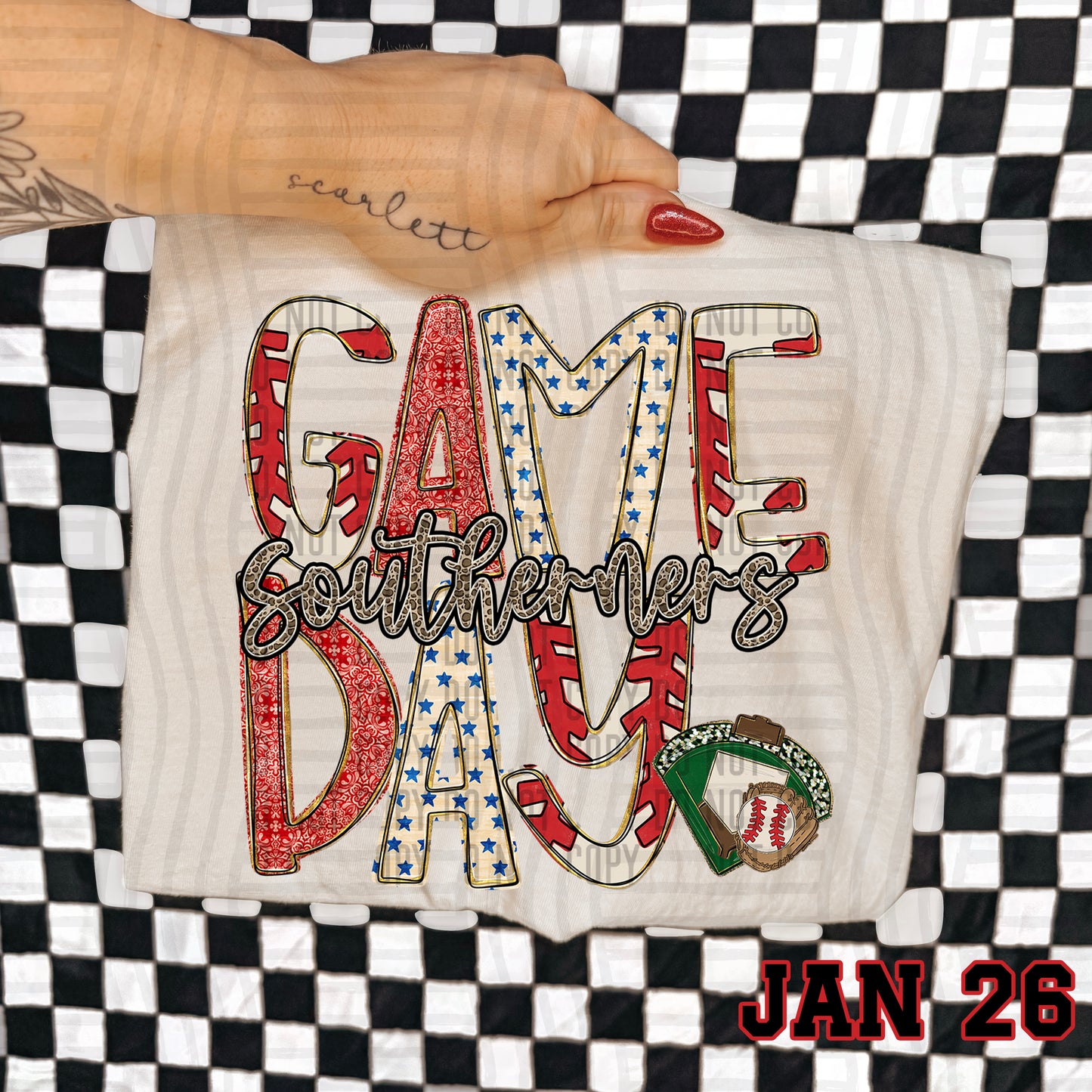 Game Day Baseball LEOPARD PRINT CENTER - Custom + DROPDOWN - 300 DPI digital download