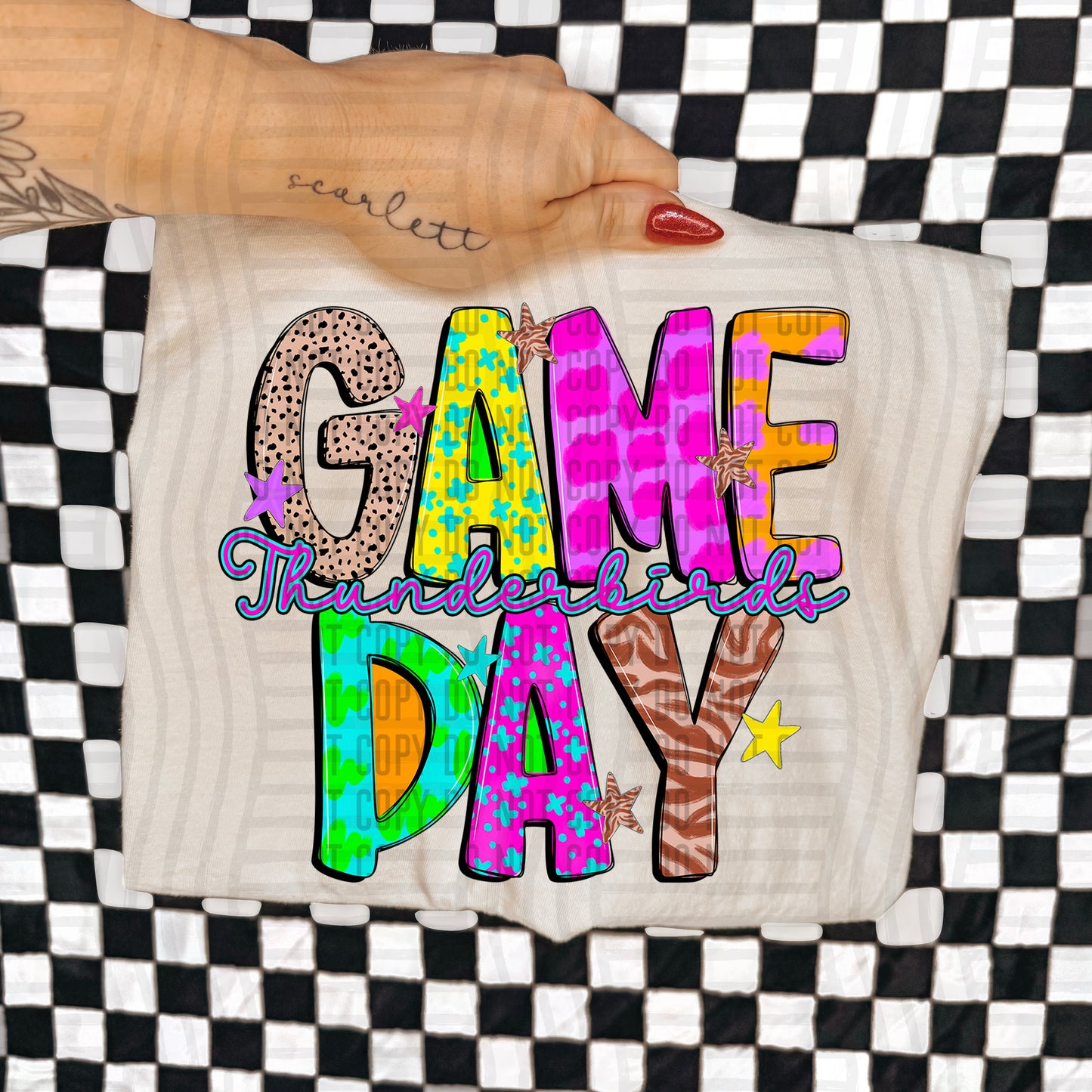 Funky Mix Up Game Day Custom + Dropdown  - 300 dpi Digital Download