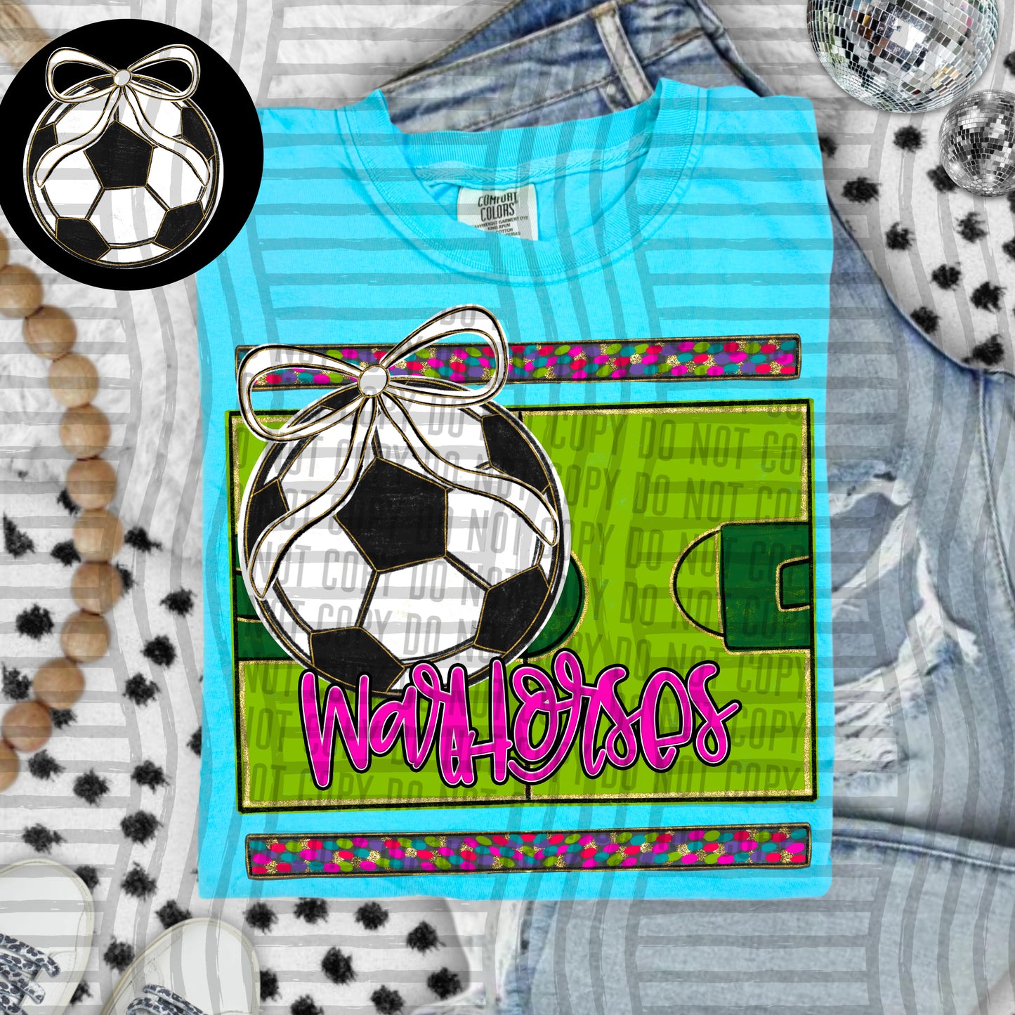 Preppy Soccer Field -optional pocket + Custom + Dropdown - 300 dpi Digital Download