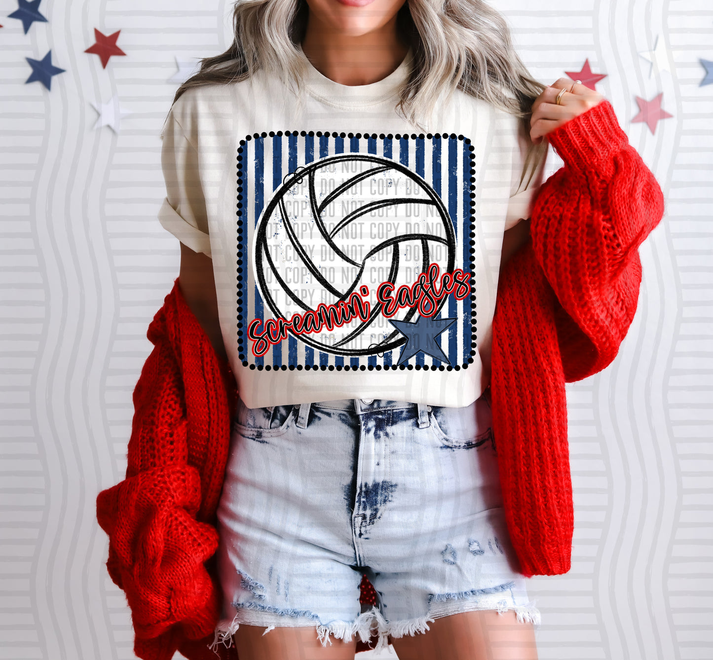 Volleyball RWB Framed -  Custom + DROPDOWN - 300 DPI digital download