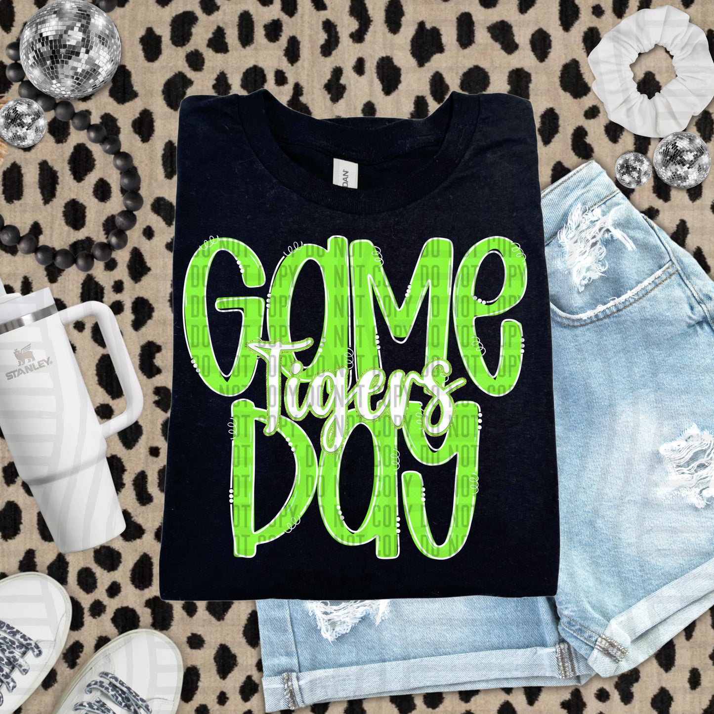 Lime- GAME DAY Doodles - 300 dpi Digital Download