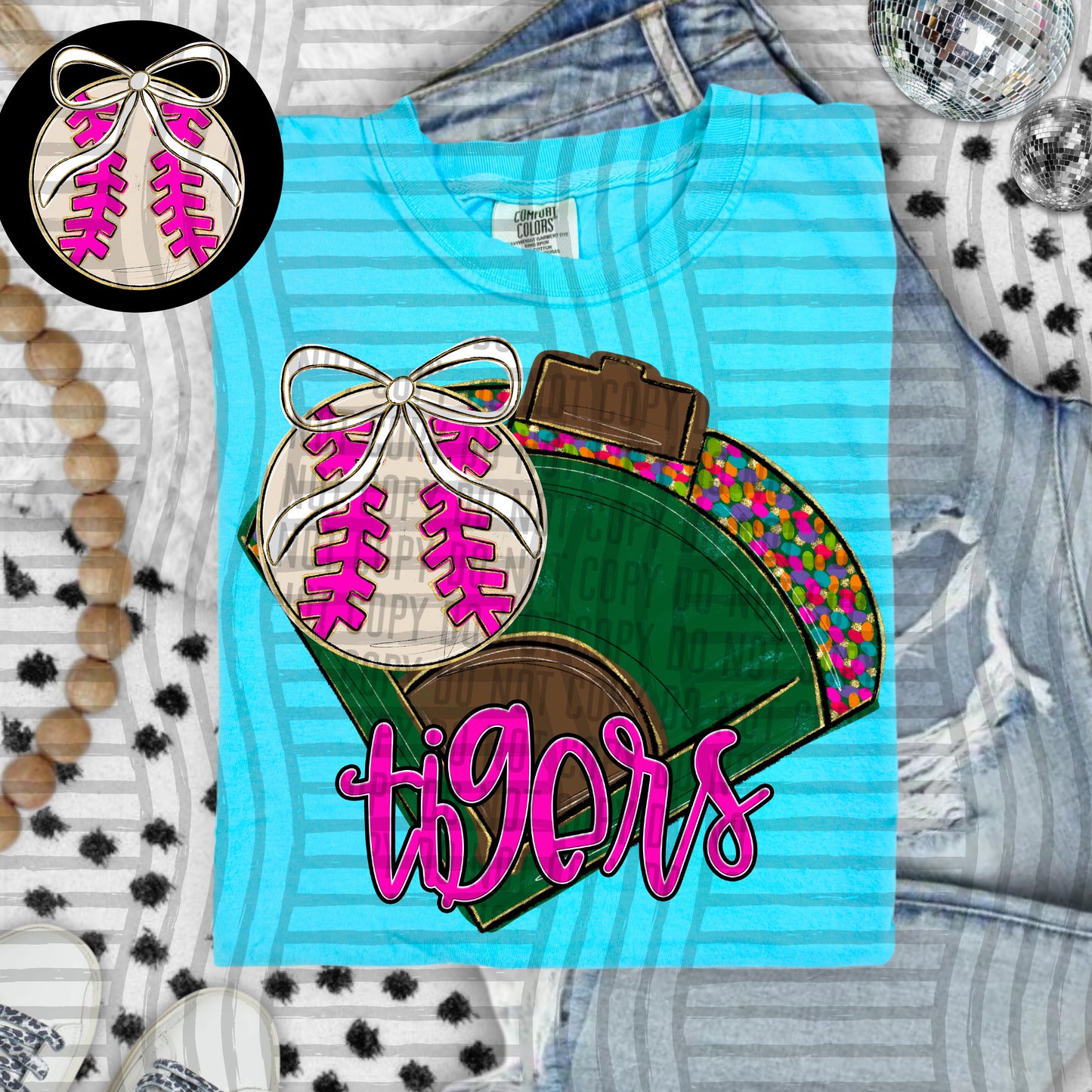 Preppy Baseball Field -optional pocket + Custom + Dropdown - 300 dpi Digital Download