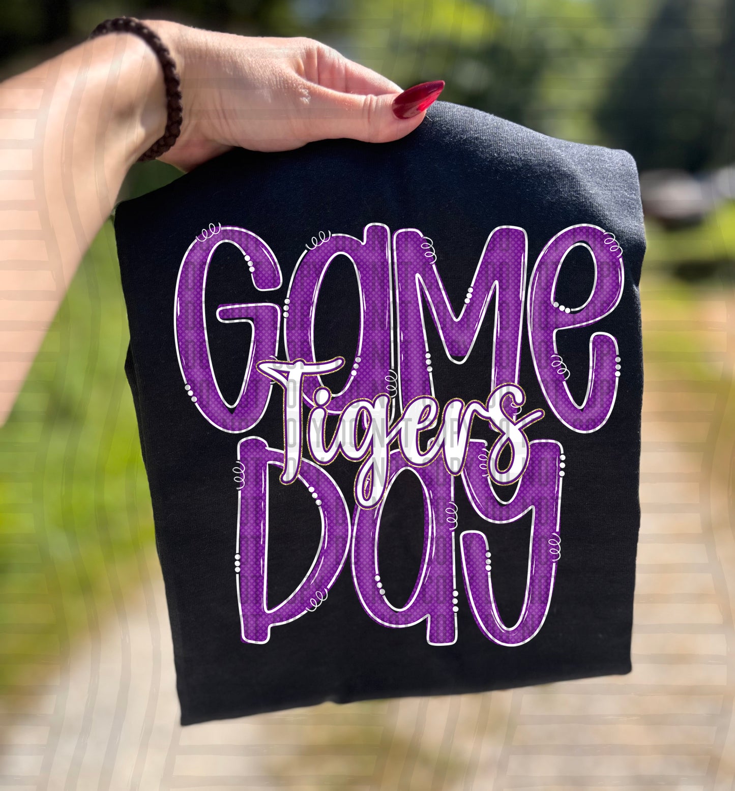 Purple - GAME DAY Doodles - 300 dpi Digital Download