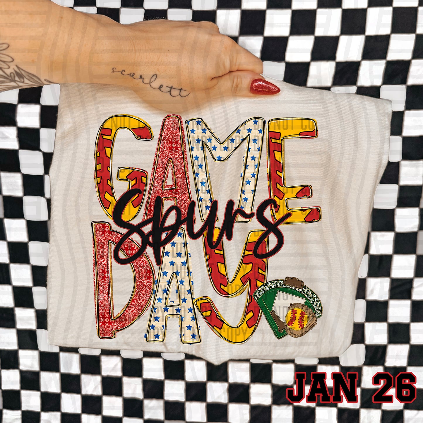 Game Day Softball- Custom + DROPDOWN - 300 DPI digital download