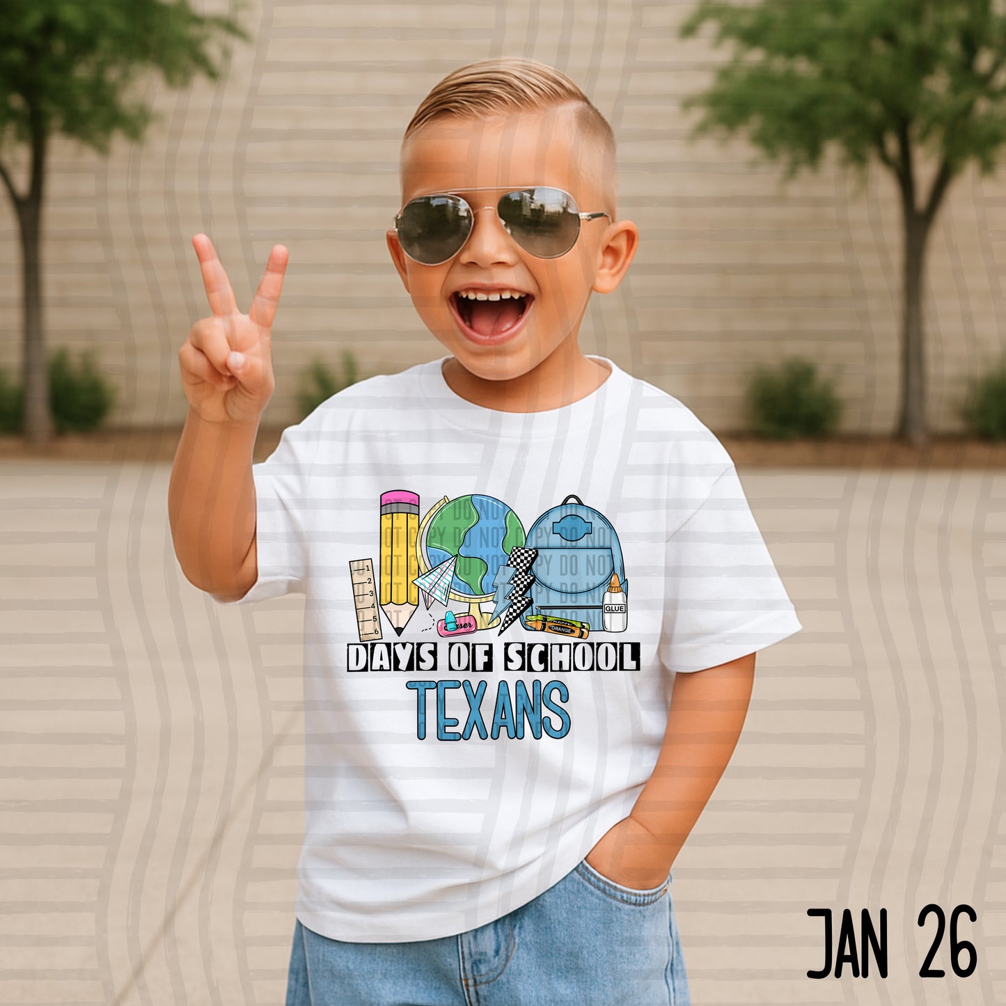 100 days of school (Boyish) - Custom + DROPDOWN - 300 DPI digital download