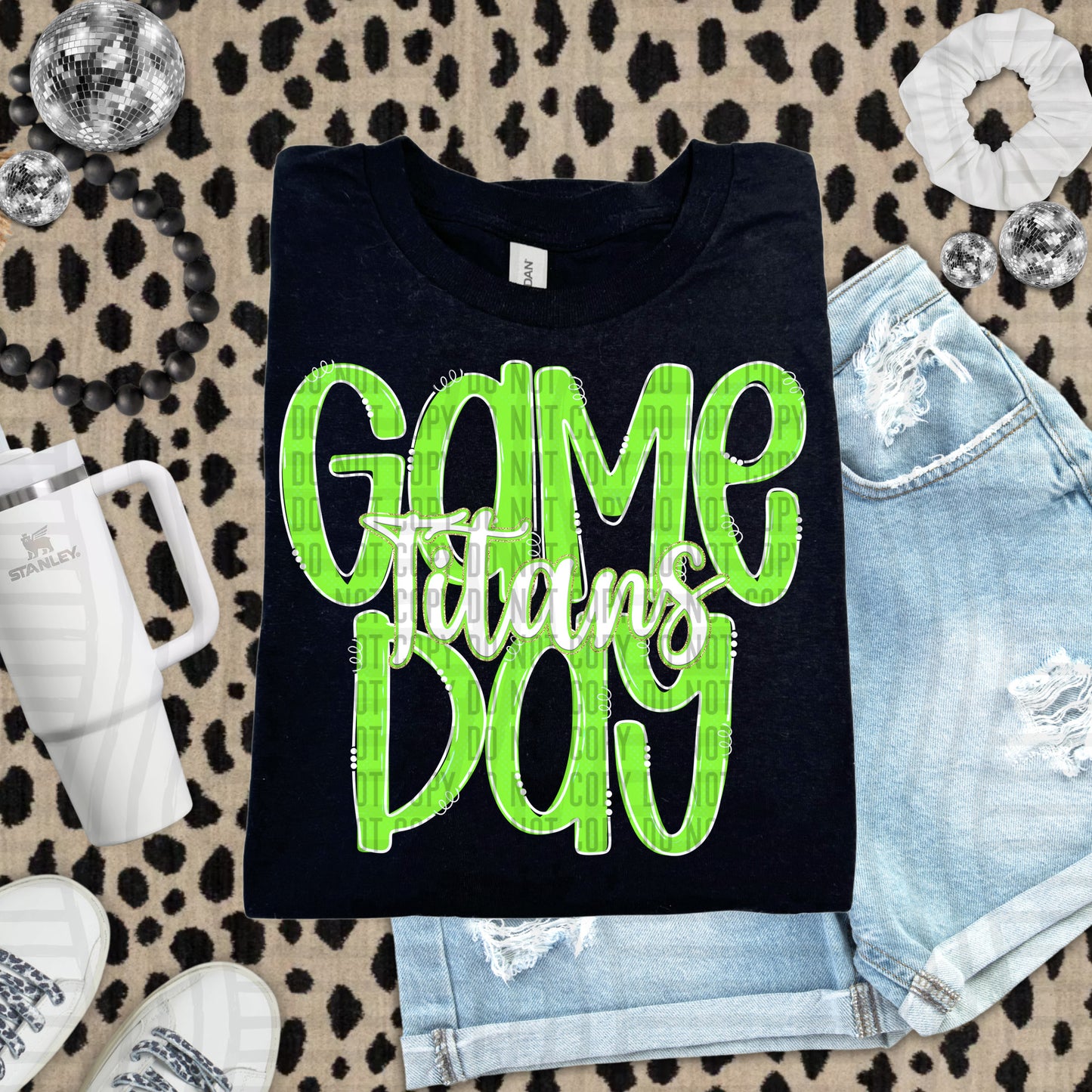 Lime- GAME DAY Doodles - 300 dpi Digital Download