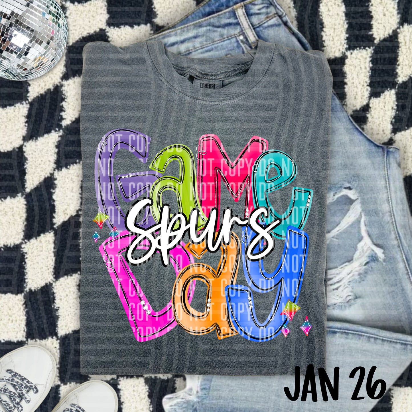 Hand Lettered Bright Preppy Game Day  - Custom + DROPDOWN - 300 DPI digital download
