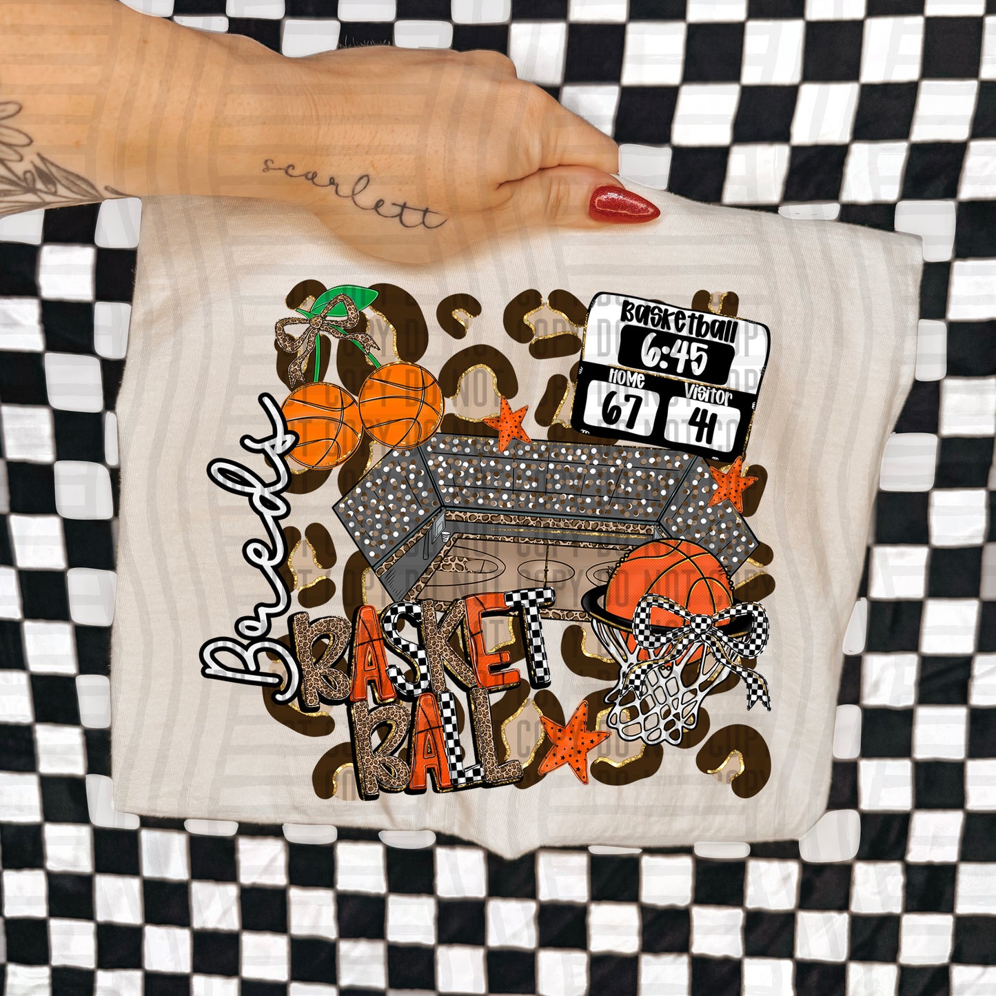 Basketball Leop - Custom + Dropdown  - 300 dpi Digital Download