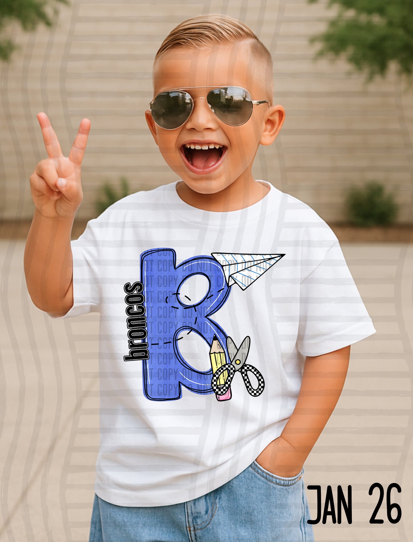 Blue Checks Initials School - Custom + DROPDOWN - 300 DPI digital download