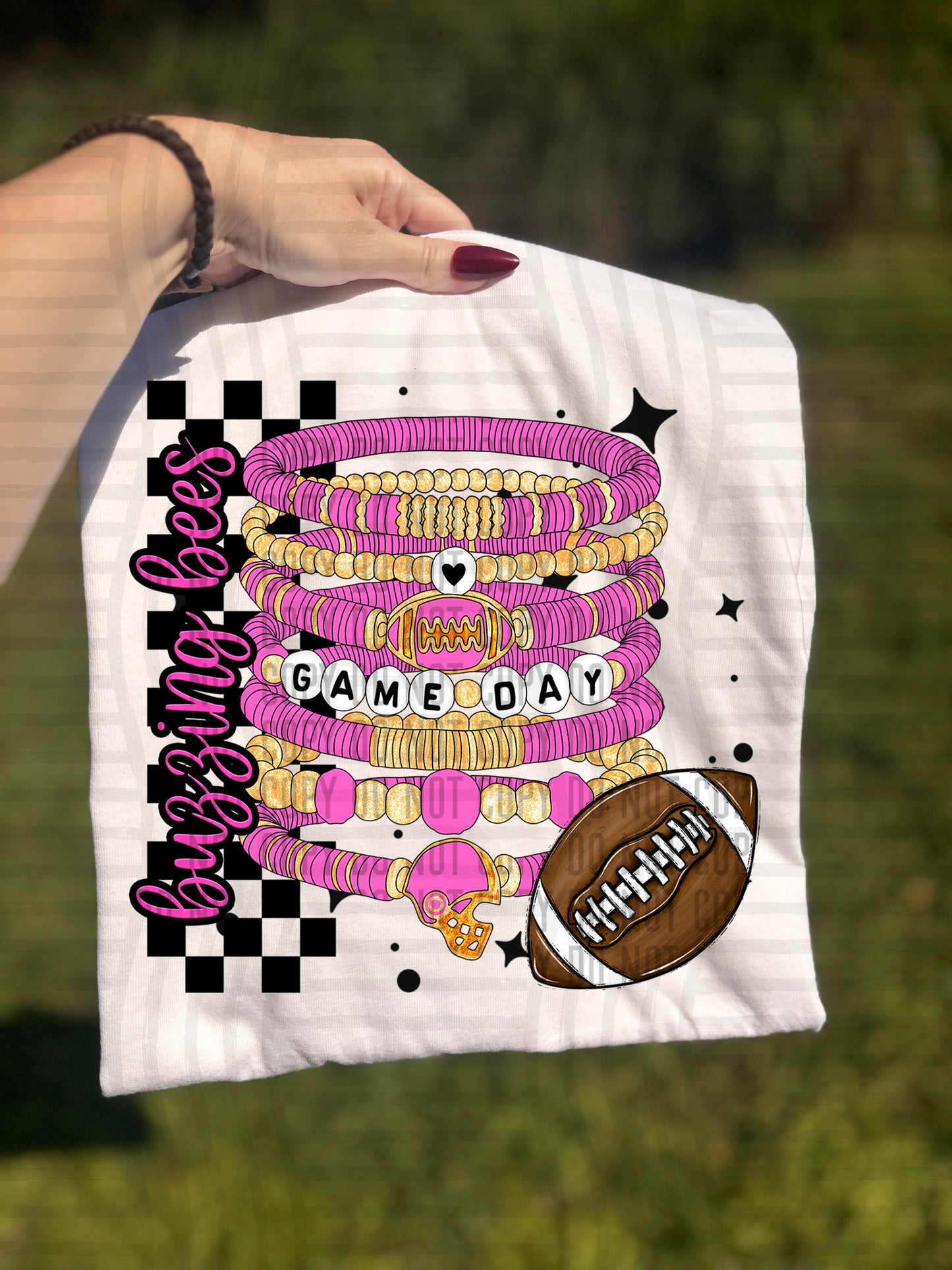 Pink Game Day Bracelet + CUSTOM - Dropdown - Digital Download 300DPI PNG FILE